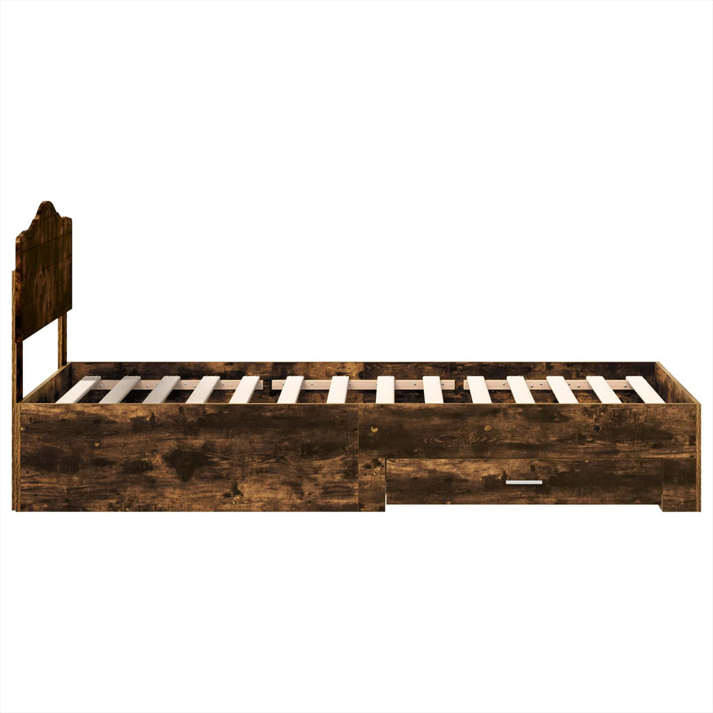 Bettrahmen Geräucherte Eiche 70 x 190 cm Holzwerkstoff