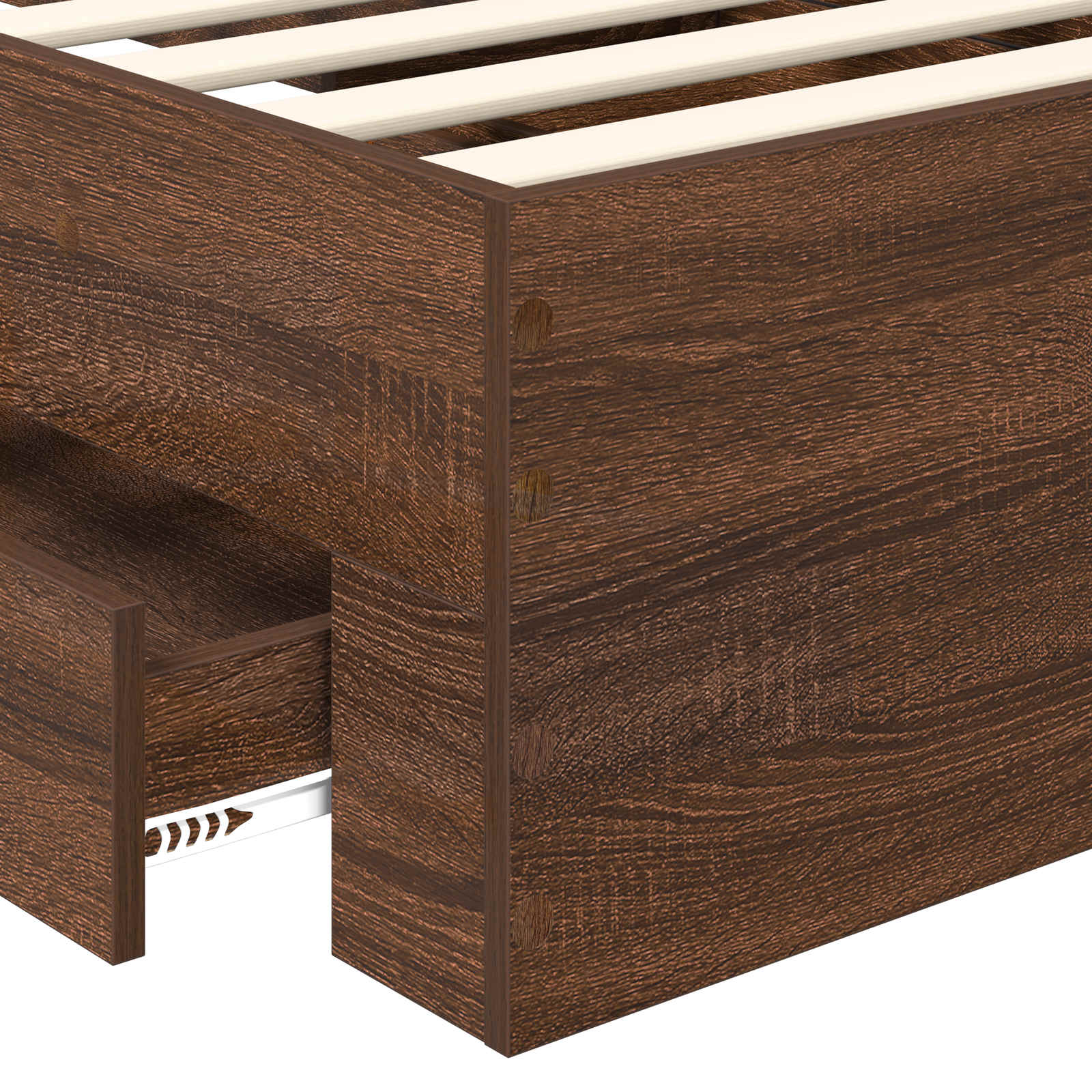 Bettrahmen Braun Eichen-Optik 70 x 190 cm Holzwerkstoff