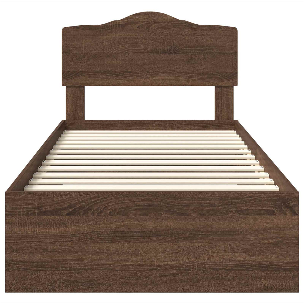 Bettrahmen Braun Eichen-Optik 70 x 190 cm Holzwerkstoff