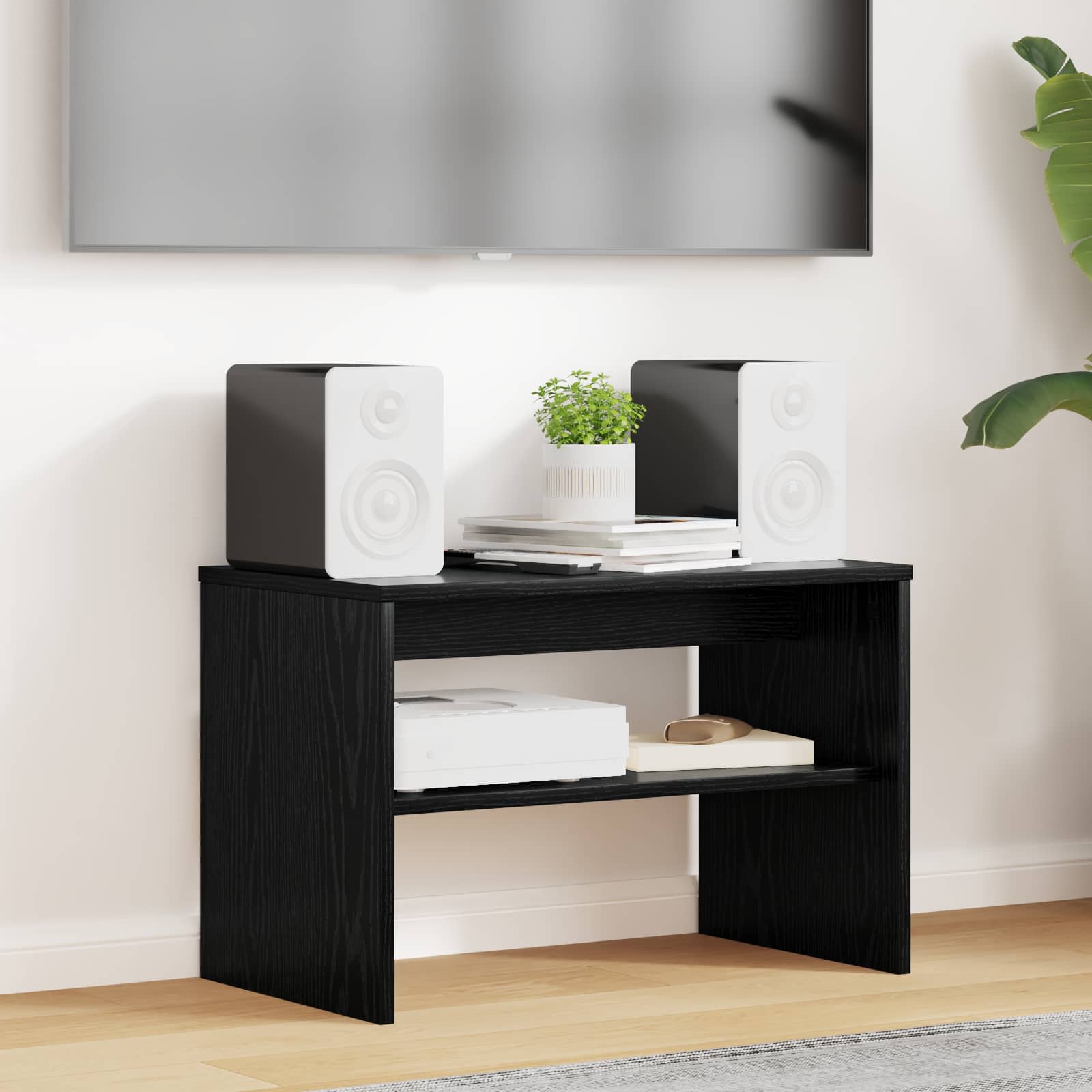 TV-Schränk Schwarz Eichen-Optik 60 x 35 x 40 cm Holzwerkstoff