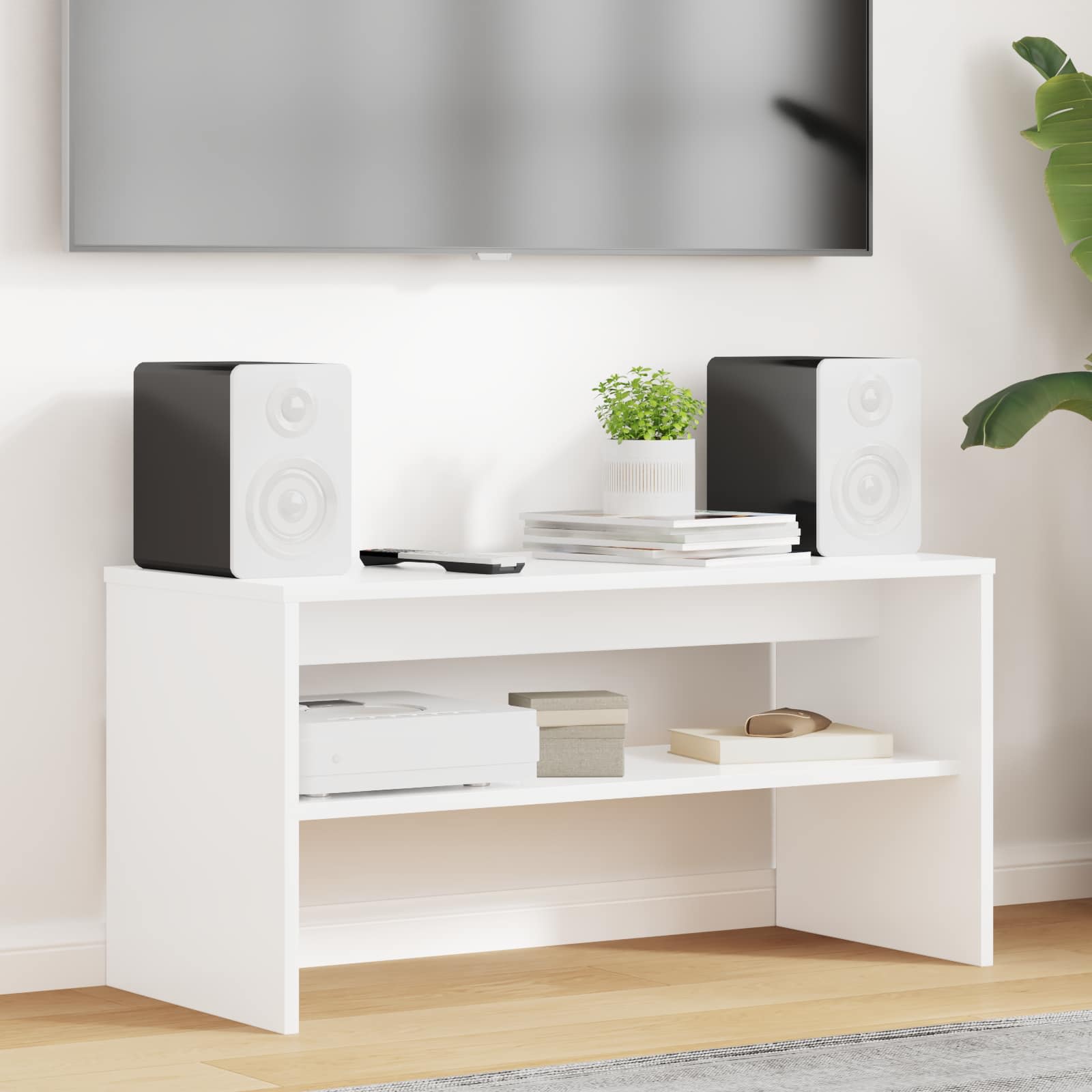 TV-Schränk 80 x 35 x 40 cm Weiß Holzwerkstoff