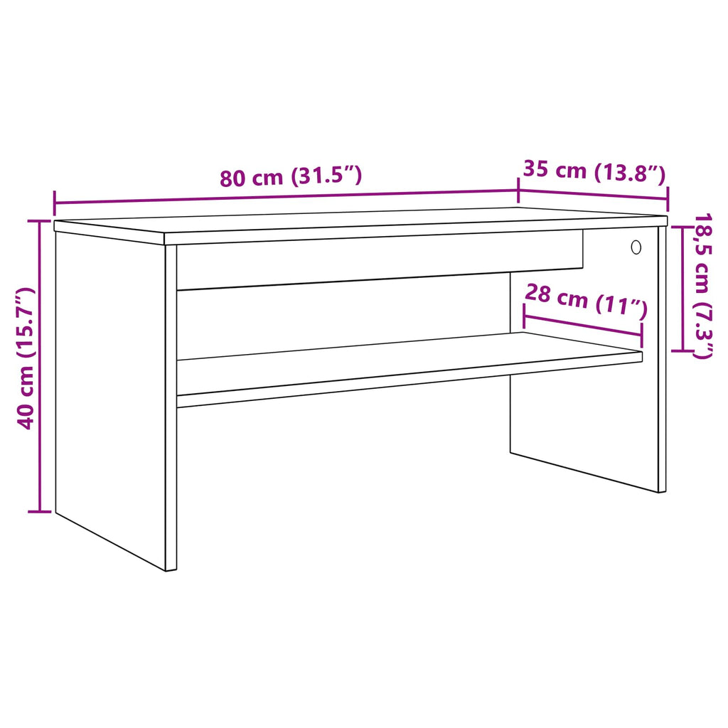 TV-Schränk 80 x 35 x 40 cm Weiß Holzwerkstoff