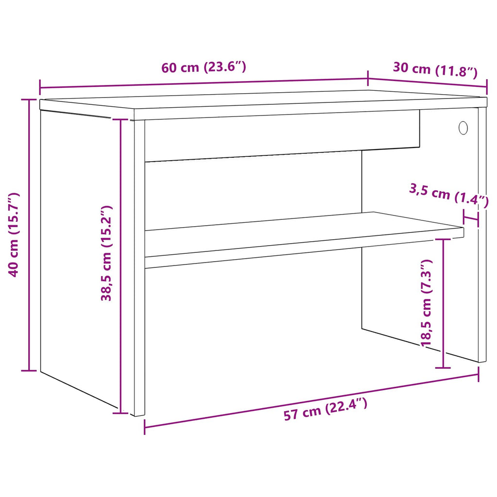 TV-Schränk Graues Sonoma 60 x 30 x 40 cm Holzwerkstoff