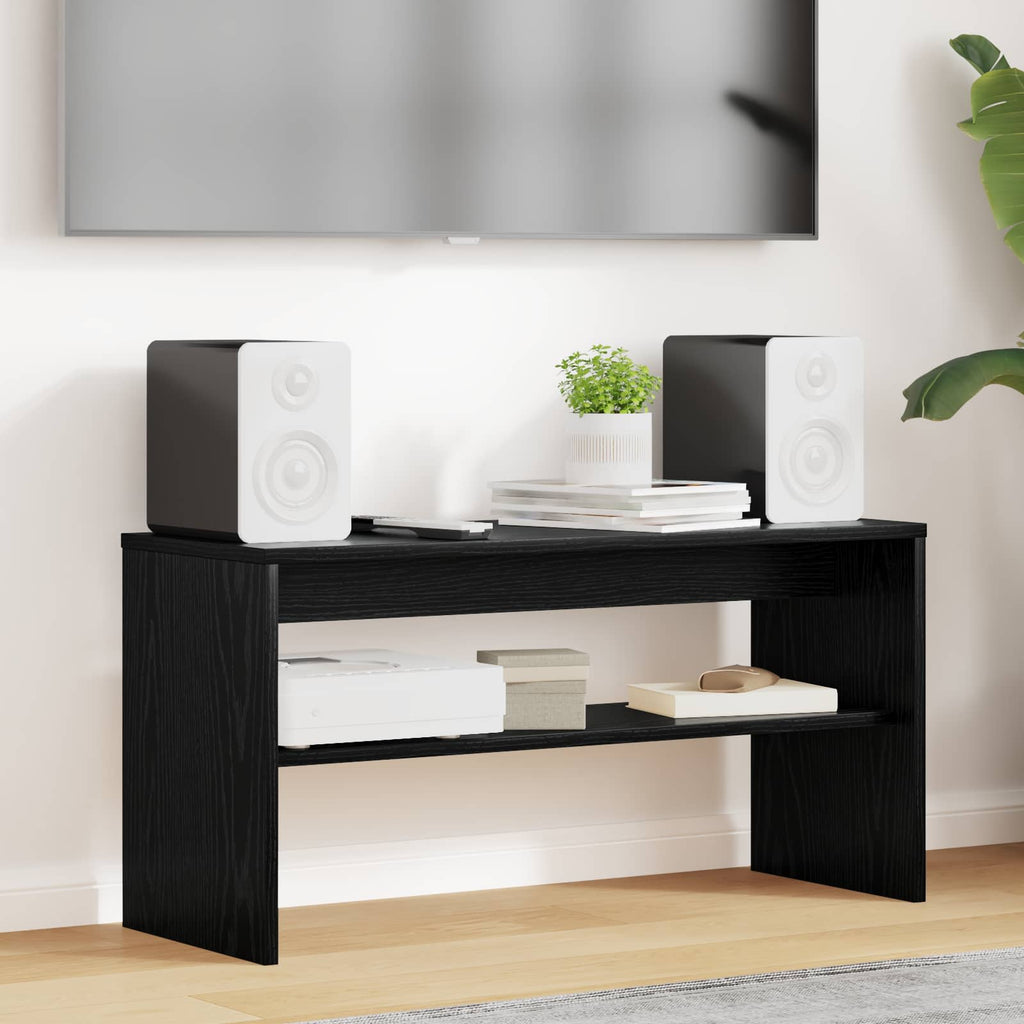 TV-Schränk Schwarz Eichen-Optik 80 x 30 x 40 cm Holzwerkstoff