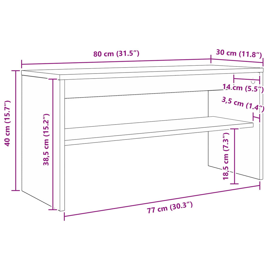TV-Schränk Sonoma-Eiche 80 x 30 x 40 cm Holzwerkstoff