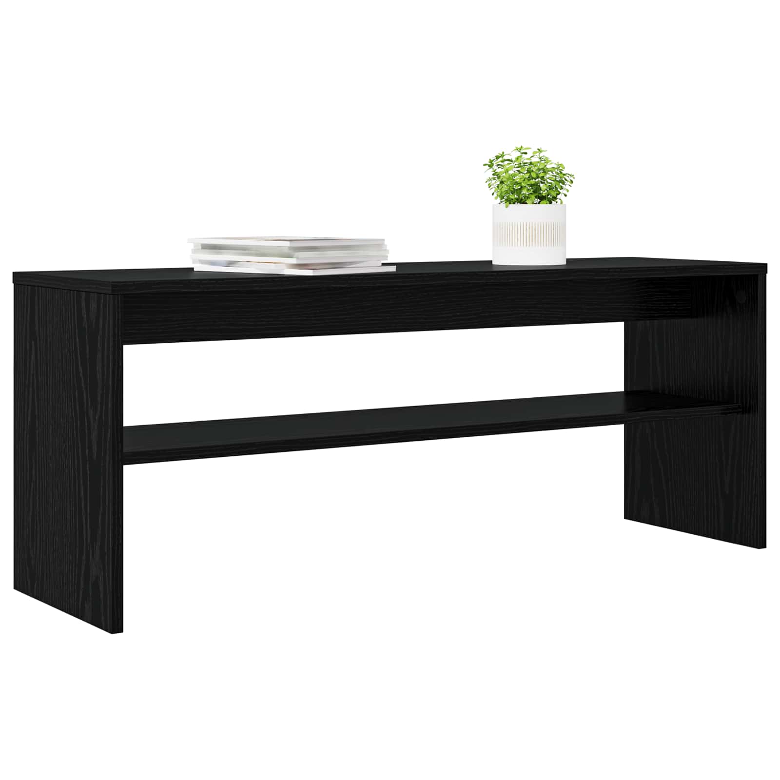 TV-Schränk Schwarz Eichen-Optik 100 x 30 x 40 cm Holzwerkstoff