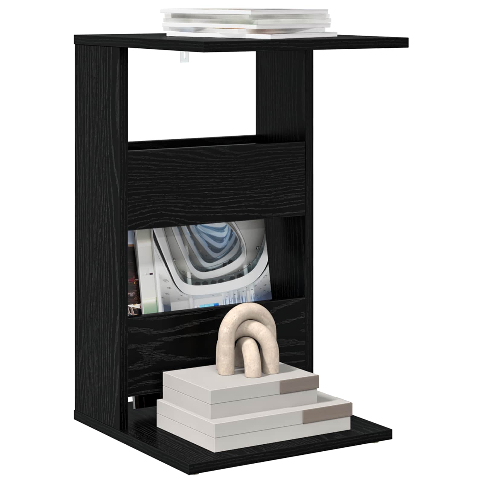 Beistelltisch Schwarz Eichen-Optik 40 x 35 x 60,5 cm
