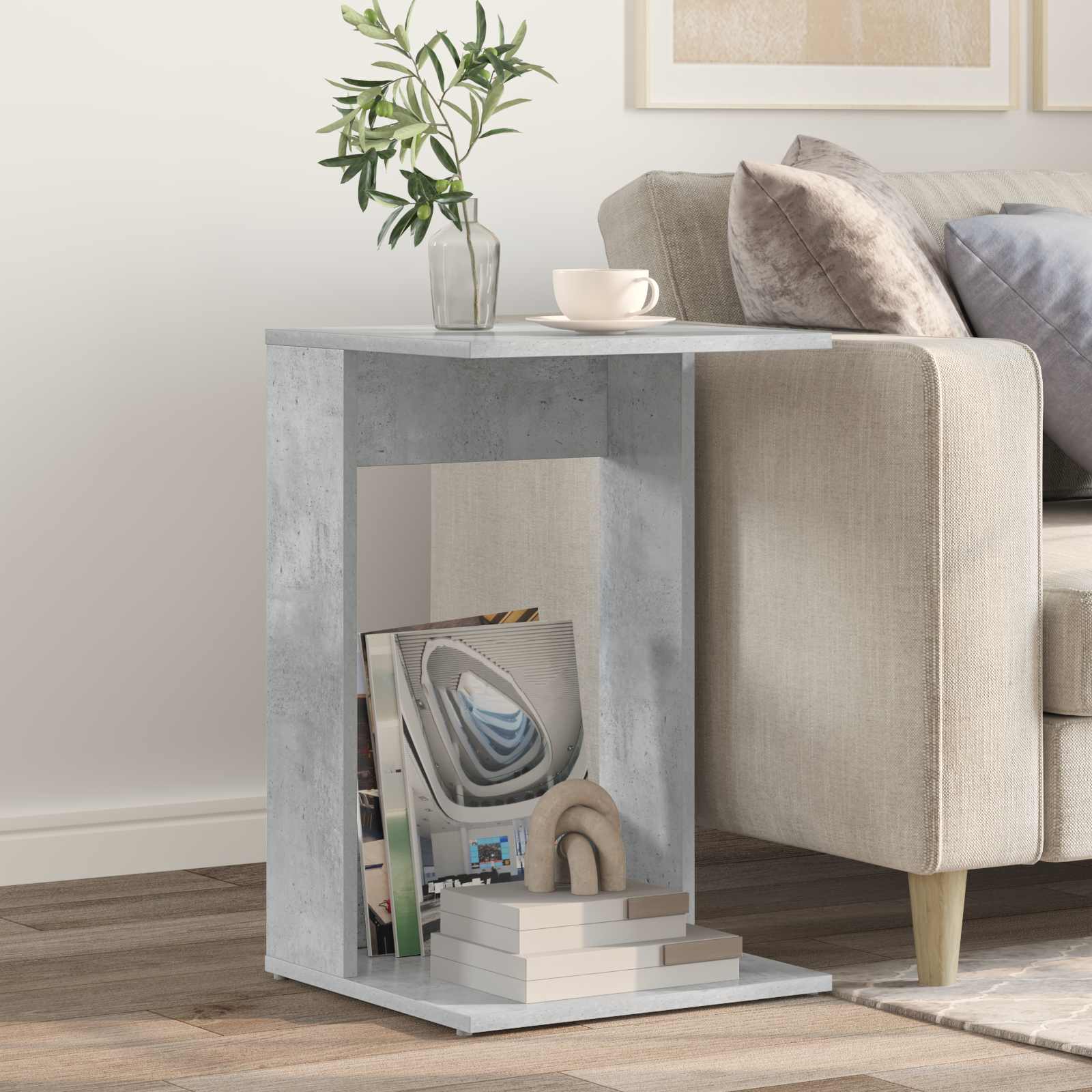 Beistelltisch Beton Grau 40 x 38 x 62,5 cm Holzwerkstoff
