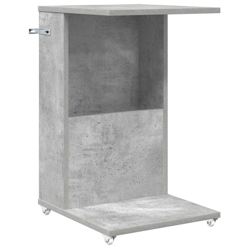 Beistelltisch Mit Rad Beton Grau 40 x 35 x 60 cm Holzwerkstoff