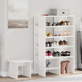 Schuhschrank mit Regal mit Speicher 2 pcs Weiß Holzwerkstoff