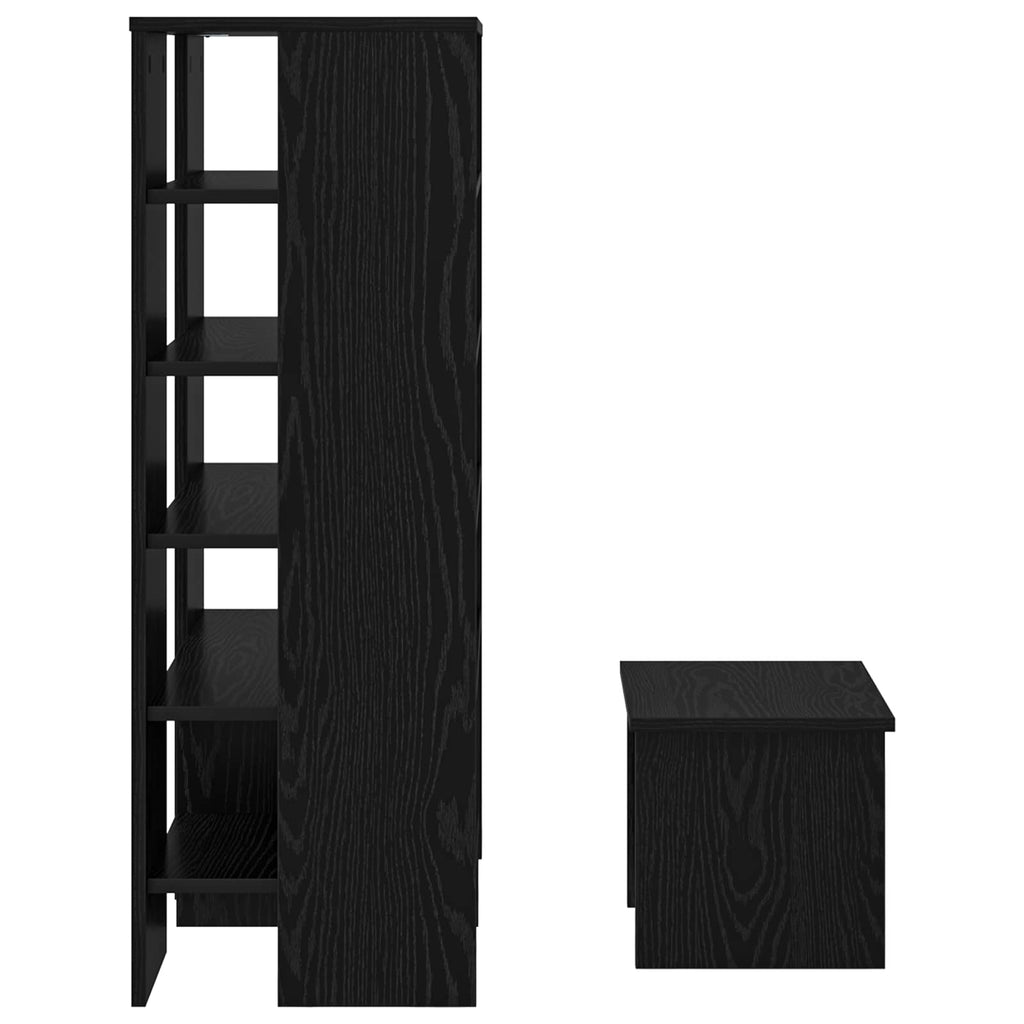 Schuhschrank mit Regal 2 pcs Schwarz Eichen-Optik Holzwerkstoff
