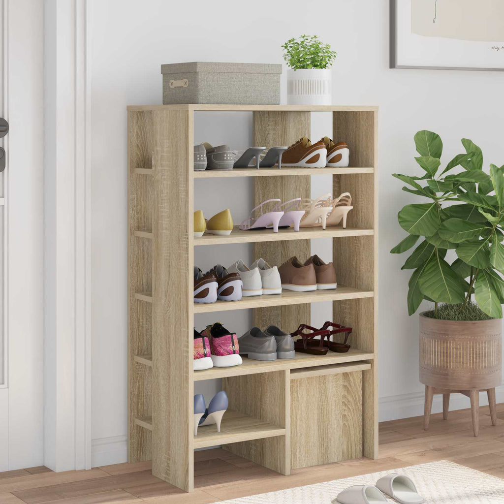 Schuhschrank mit Regal 2 pcs Sonoma-Eiche Holzwerkstoff
