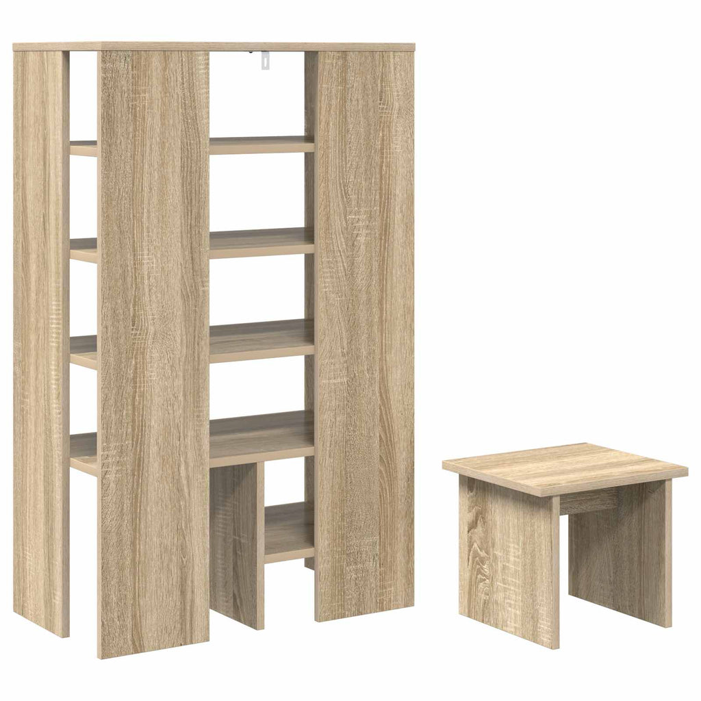 Schuhschrank mit Regal 2 pcs Sonoma-Eiche Holzwerkstoff