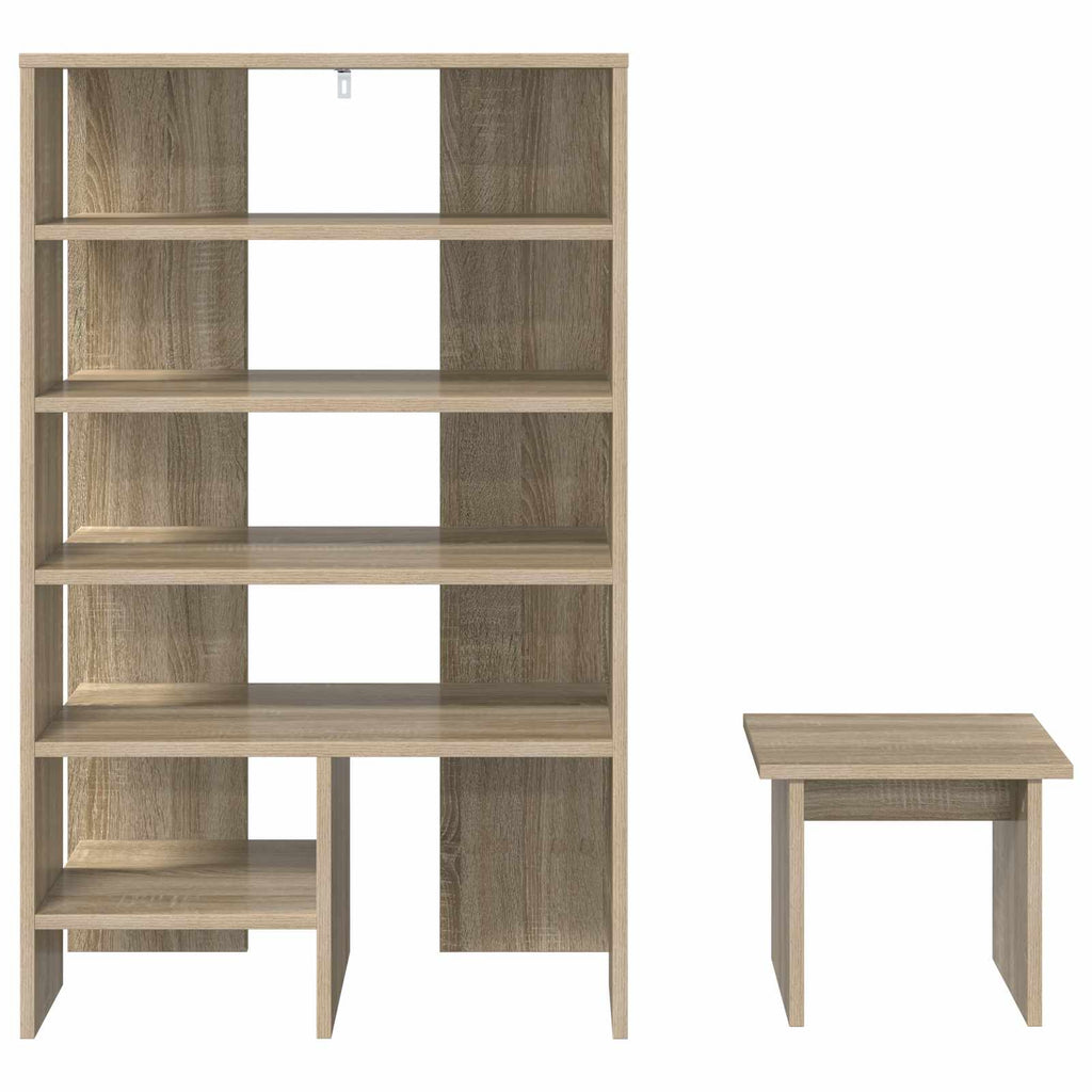 Schuhschrank mit Regal 2 pcs Sonoma-Eiche Holzwerkstoff