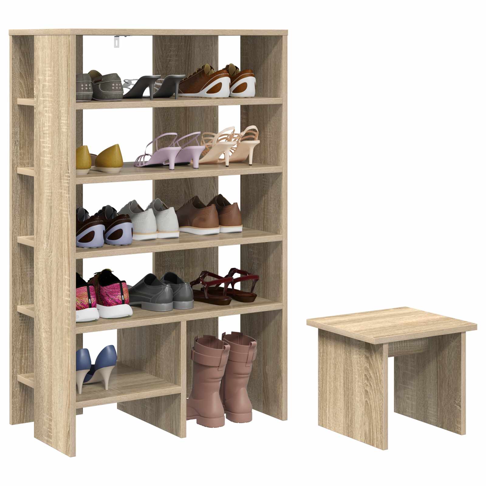 Schuhschrank mit Regal 2 pcs Sonoma-Eiche Holzwerkstoff