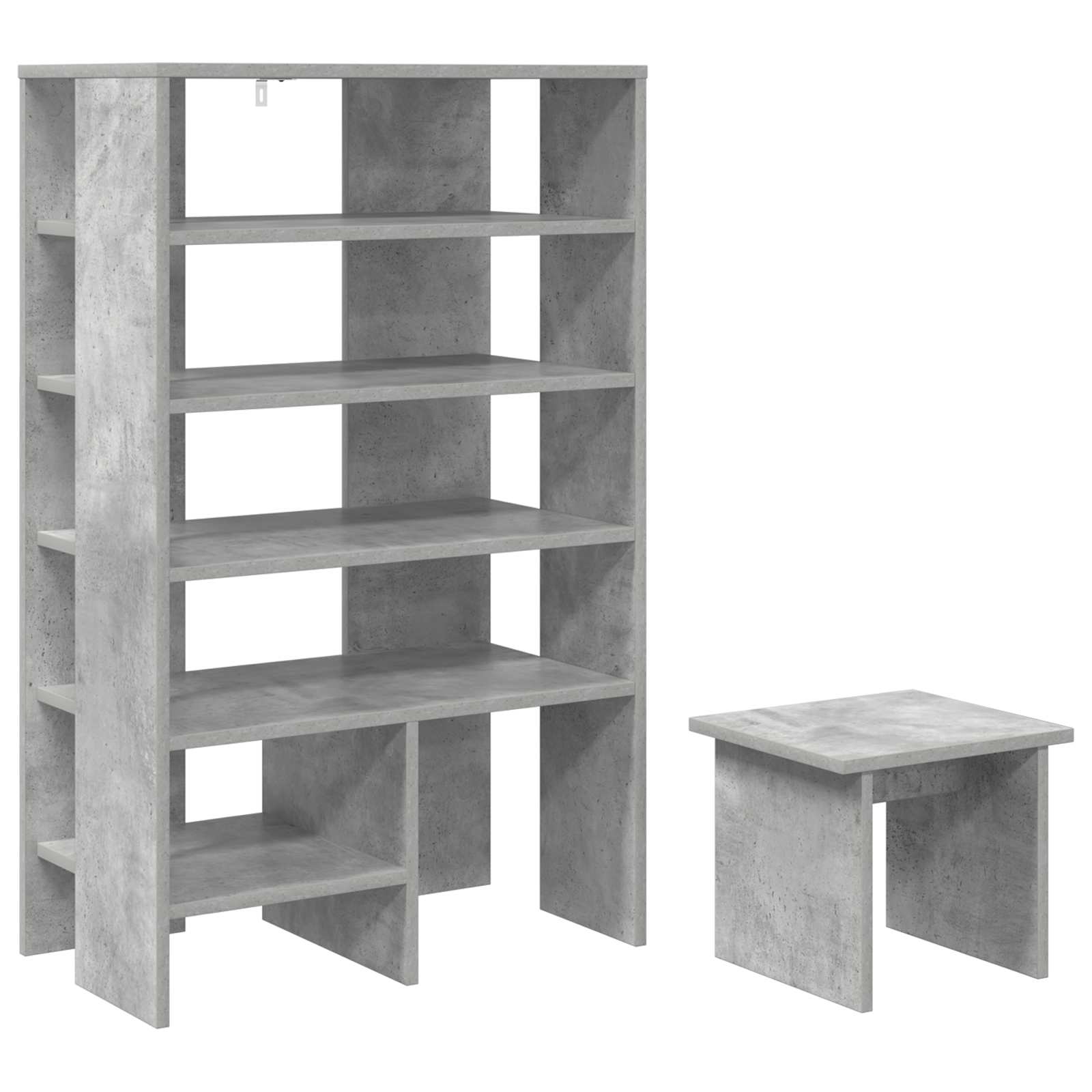 Schuhschrank mit Regal 2 pcs Beton Grau Holzwerkstoff