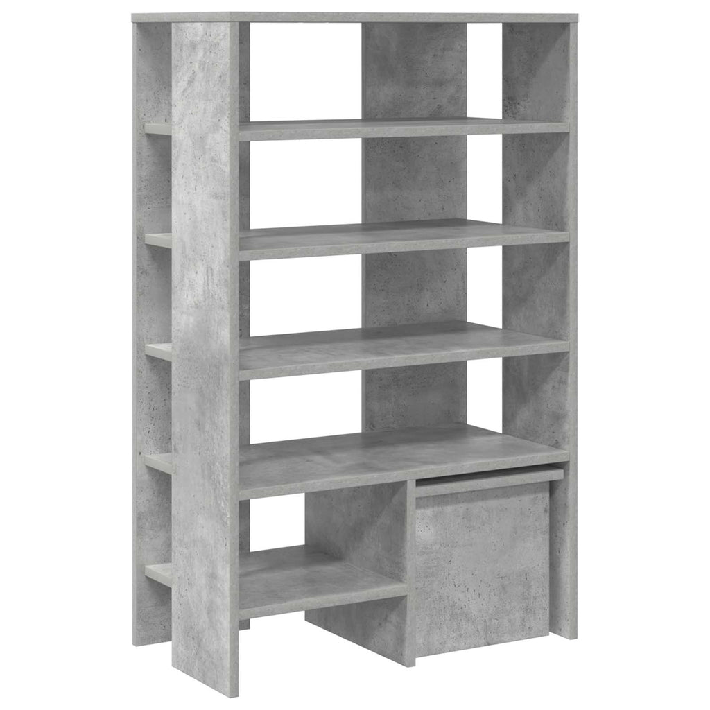 Schuhschrank mit Regal 2 pcs Beton Grau Holzwerkstoff