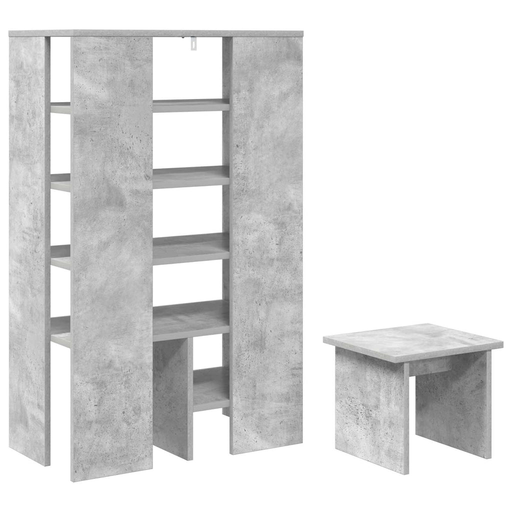 Schuhschrank mit Regal 2 pcs Beton Grau Holzwerkstoff