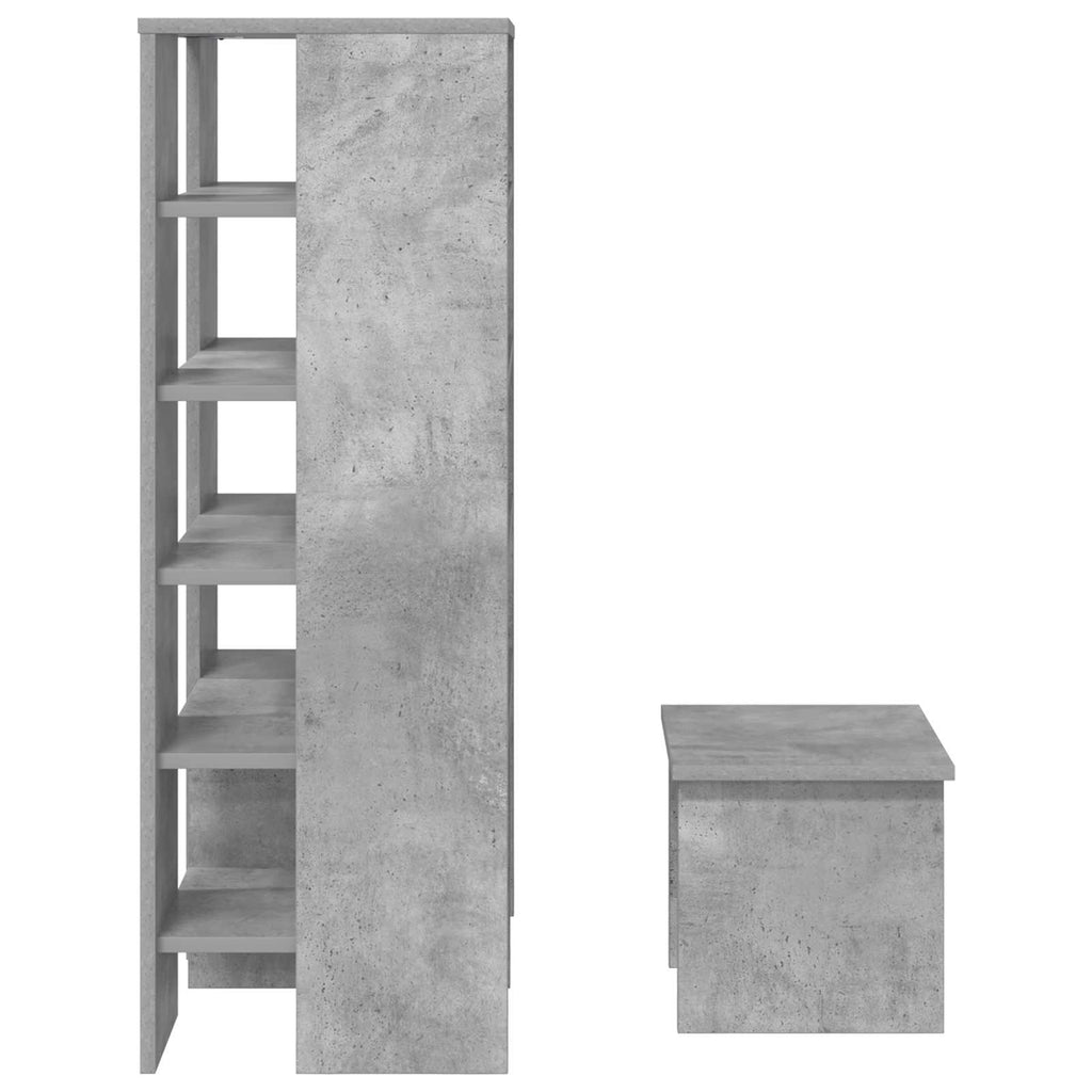 Schuhschrank mit Regal 2 pcs Beton Grau Holzwerkstoff