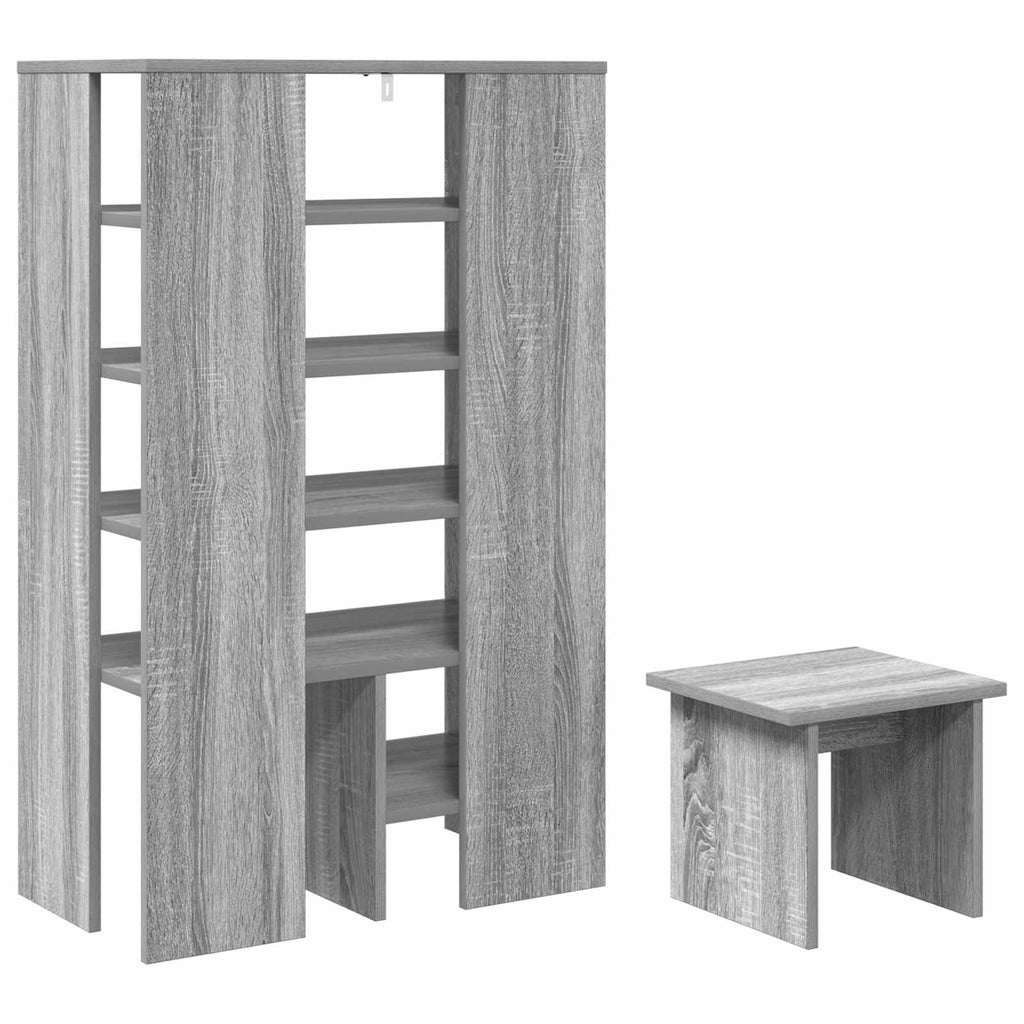Schuhschrank mit Regal 2 pcs Graues Sonoma Holzwerkstoff