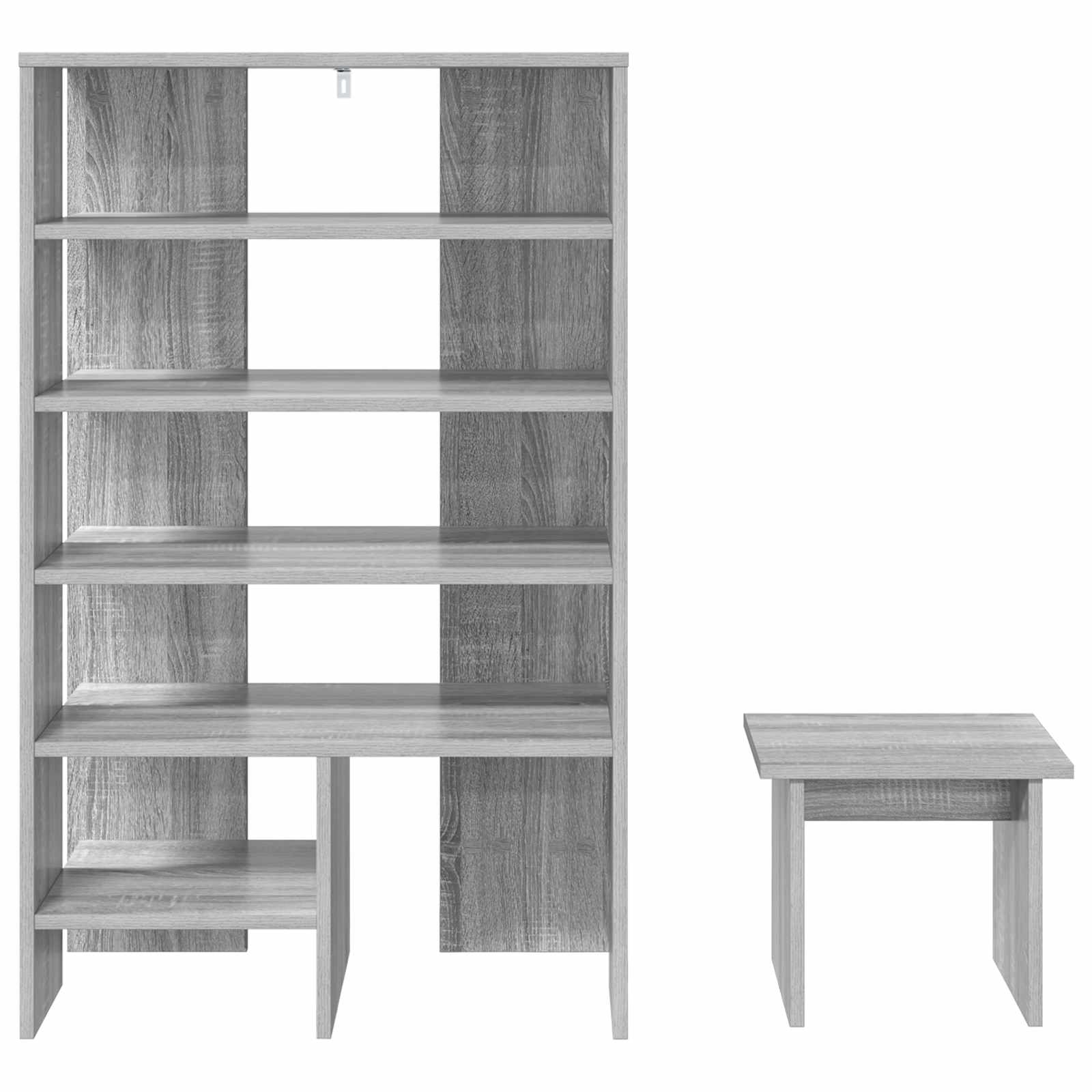 Schuhschrank mit Regal 2 pcs Graues Sonoma Holzwerkstoff