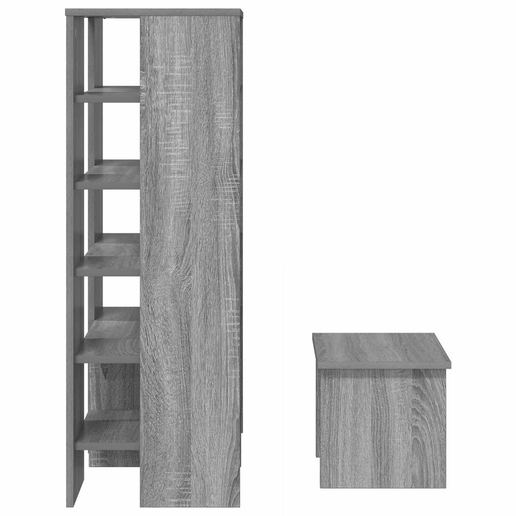 Schuhschrank mit Regal 2 pcs Graues Sonoma Holzwerkstoff