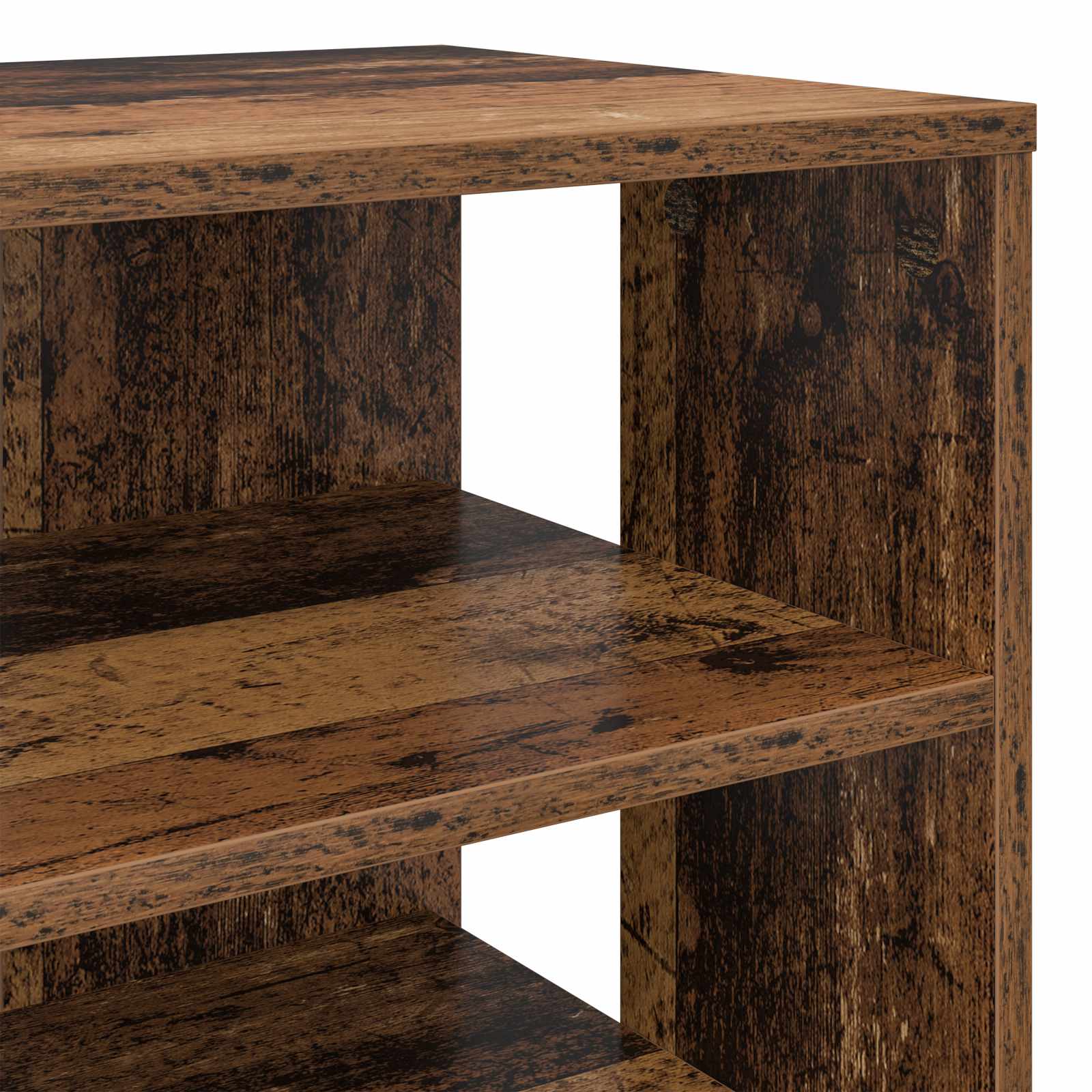 Schuhschrank mit Regal mit Speicher 2 pcs Altholz Holzwerkstoff