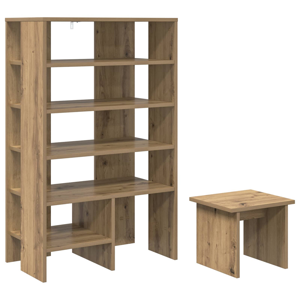 Schuhschrank mit Regal 2 pcs Artisan-Eiche Holzwerkstoff
