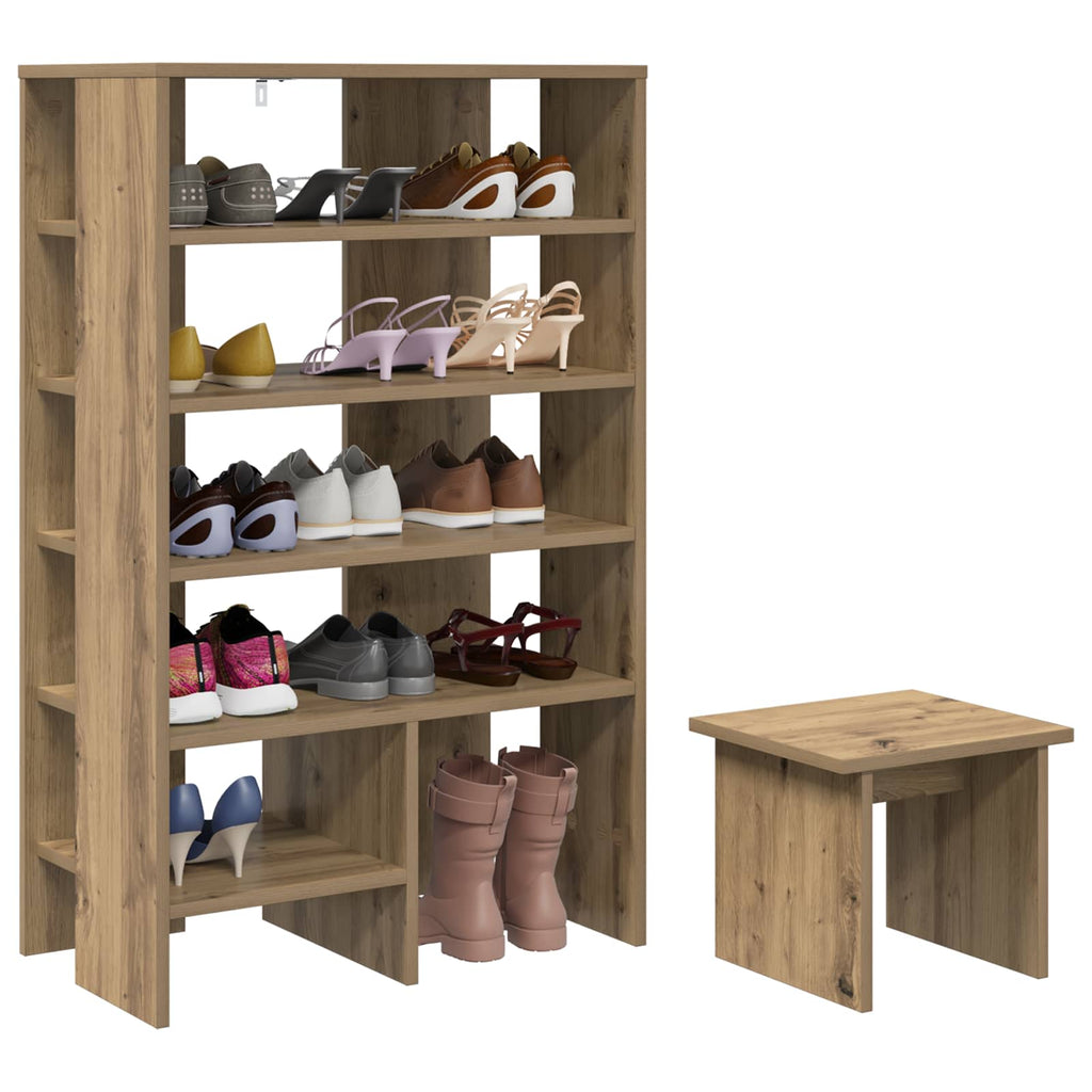 Schuhschrank mit Regal 2 pcs Artisan-Eiche Holzwerkstoff