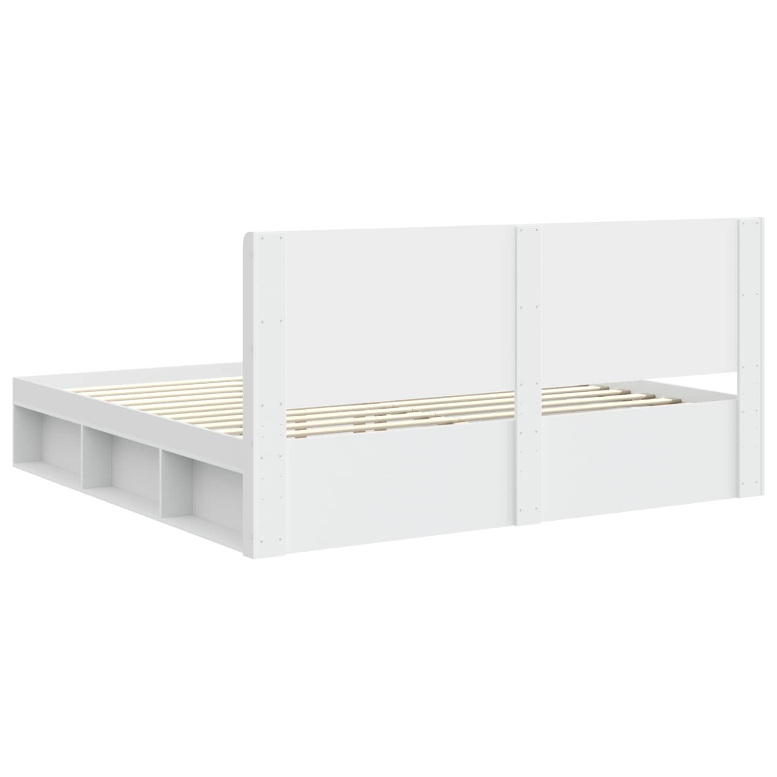 Bettgestell mit Stauraum und Kopfteil 3 pcs Holzwerkstoff