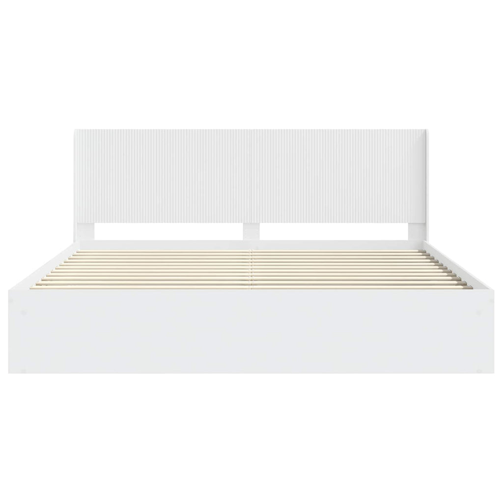 Bettgestell mit Stauraum und Kopfteil 3 pcs Holzwerkstoff