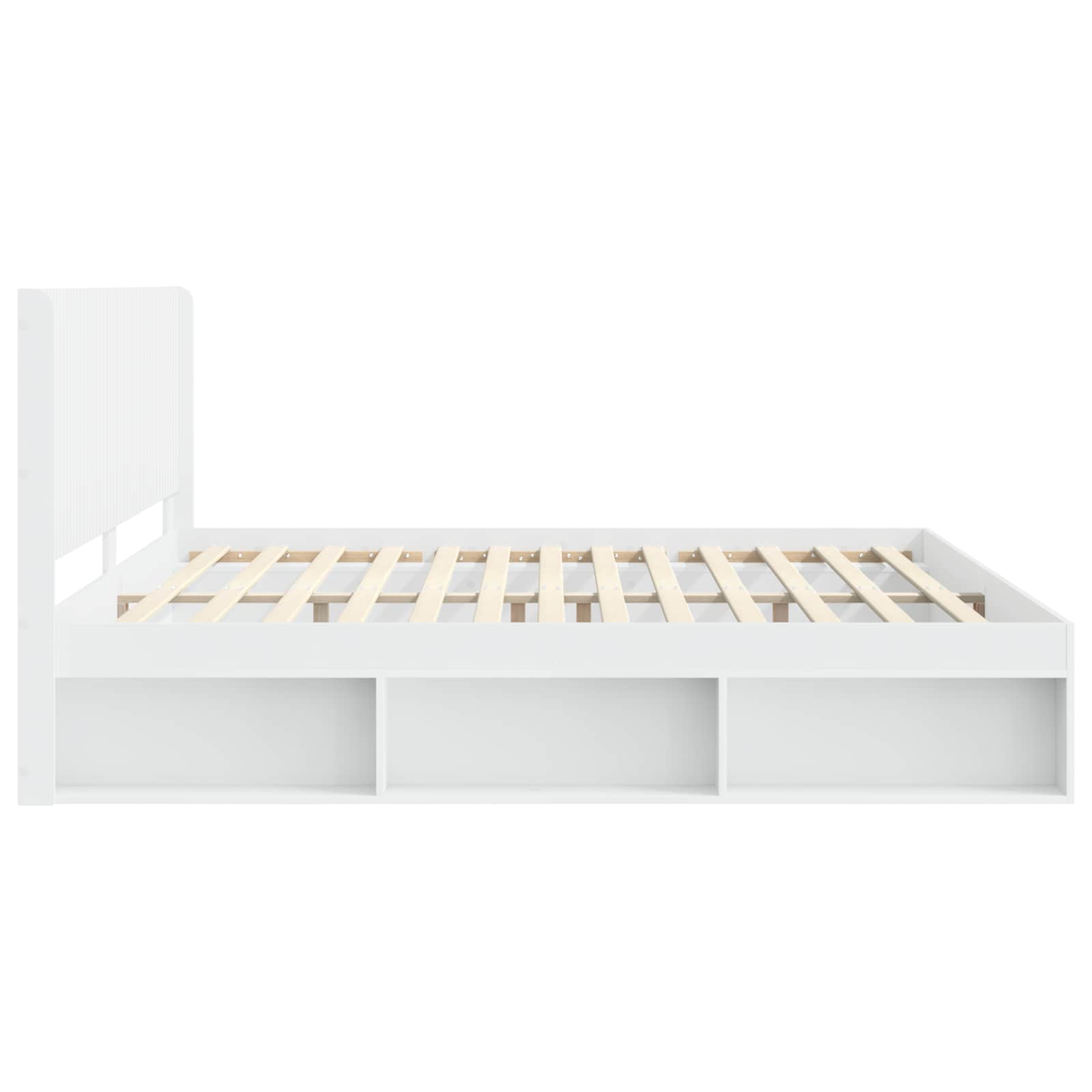 Bettgestell mit Stauraum und Kopfteil 3 pcs Holzwerkstoff