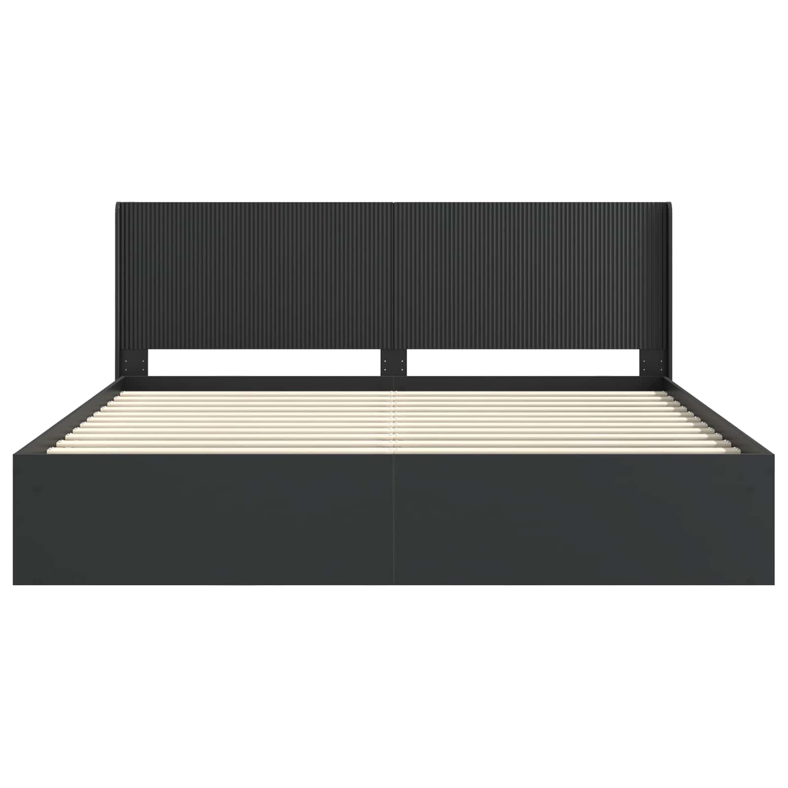 Bettgestell mit Stauraum und Kopfteil Schwarz 180 x 200 cm