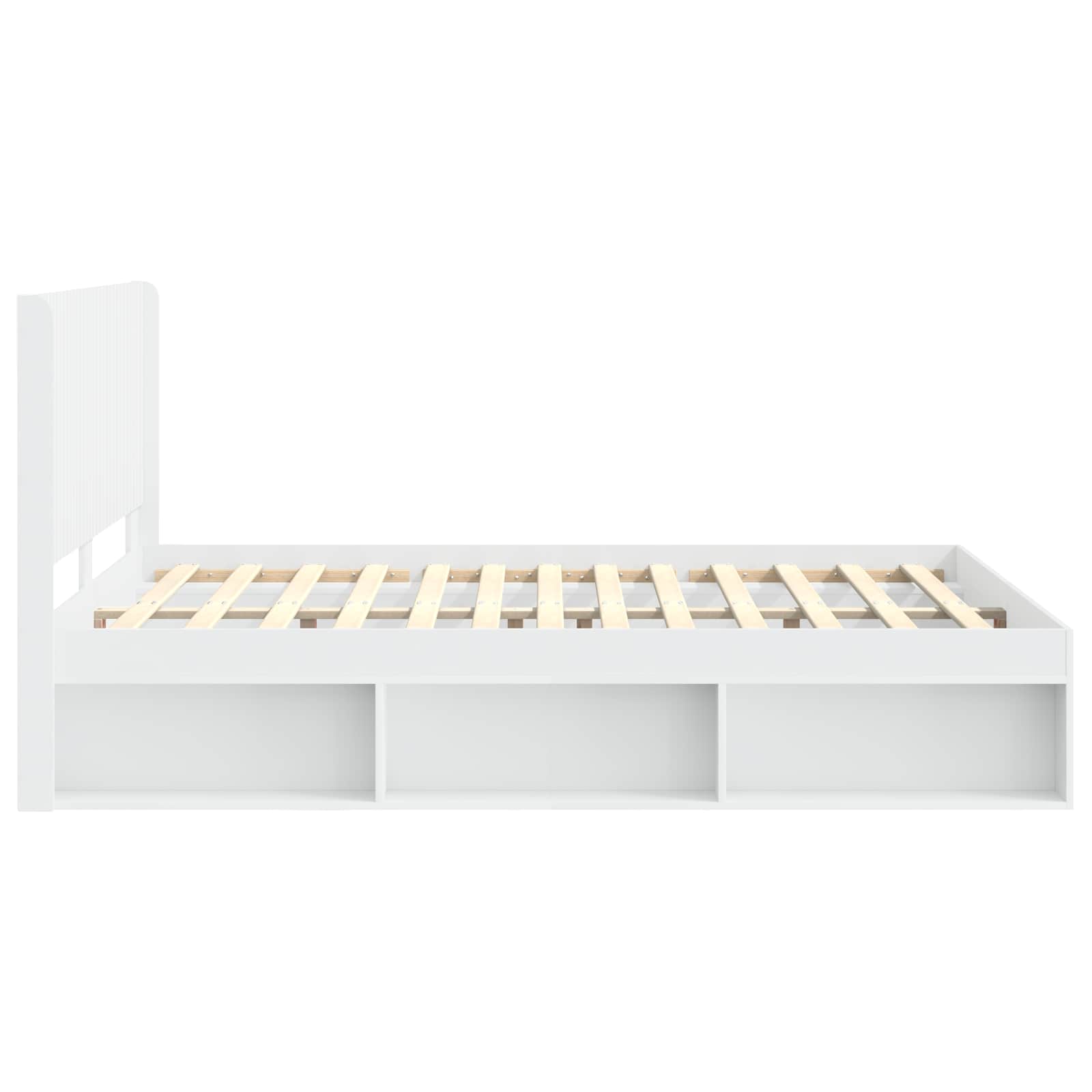 Bettgestell mit Stauraum und Kopfteil 3 pcs Holzwerkstoff