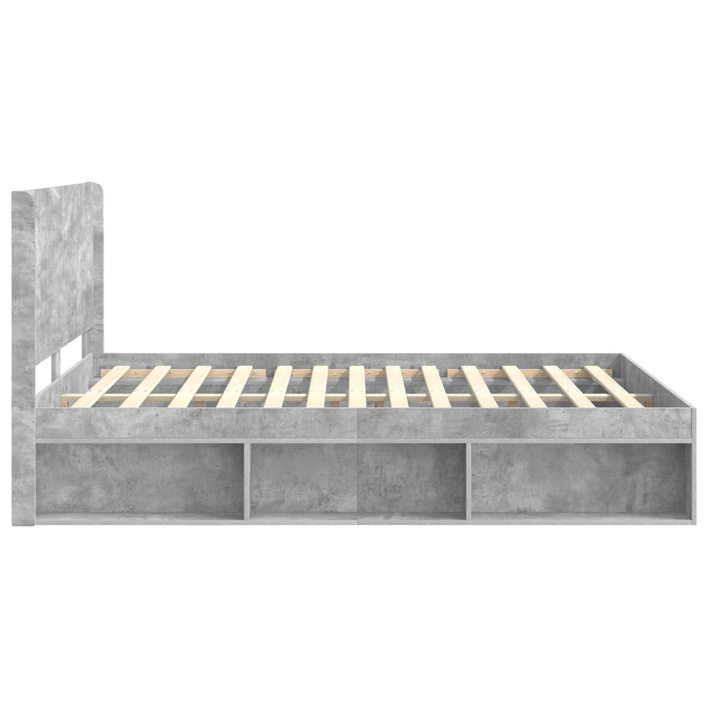 Bettgestell mit Stauraum und Kopfteil 3 pcs Holzwerkstoff