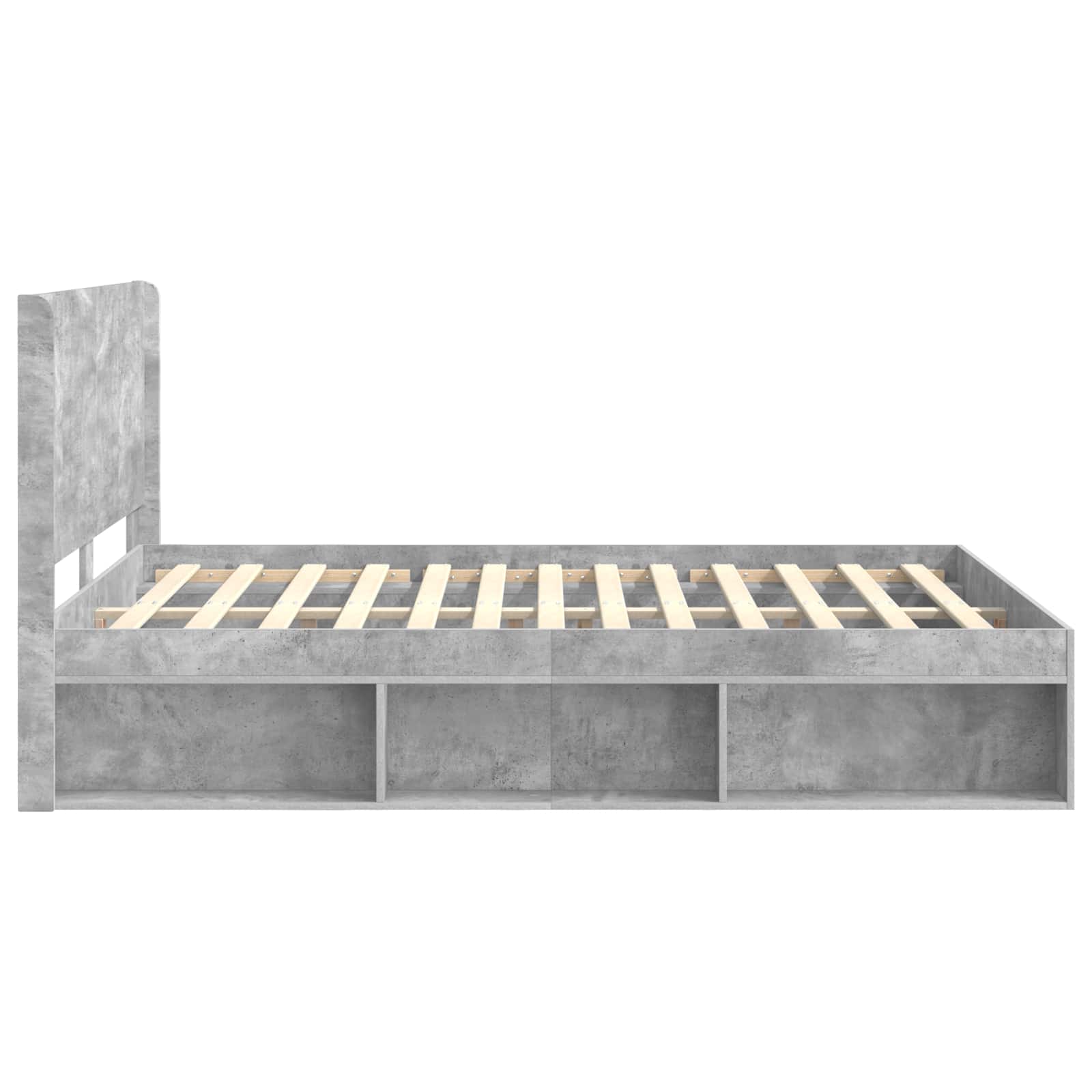 Bettgestell mit Stauraum und Kopfteil 3 pcs Holzwerkstoff