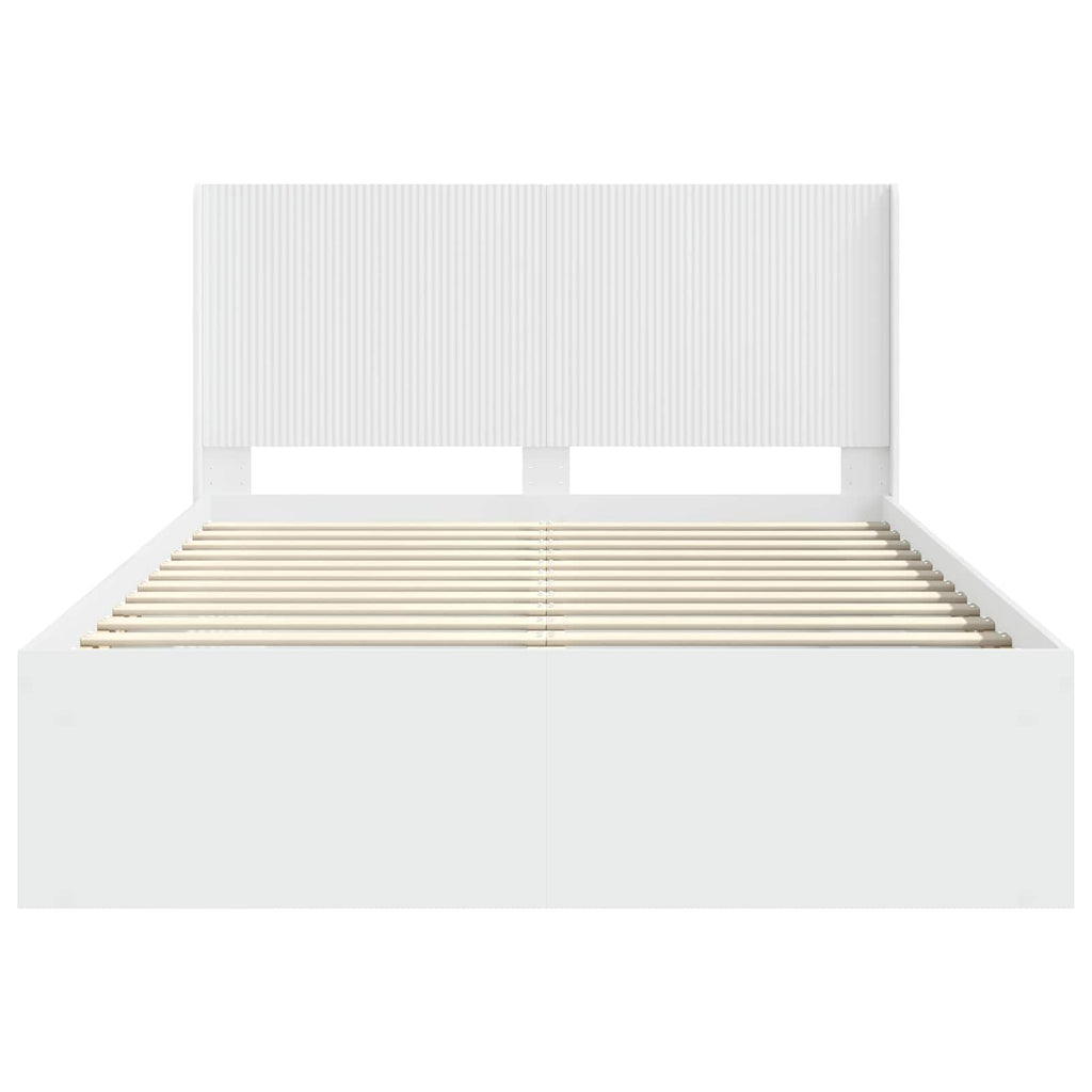 Bettgestell mit Stauraum und Kopfteil 3 pcs Holzwerkstoff