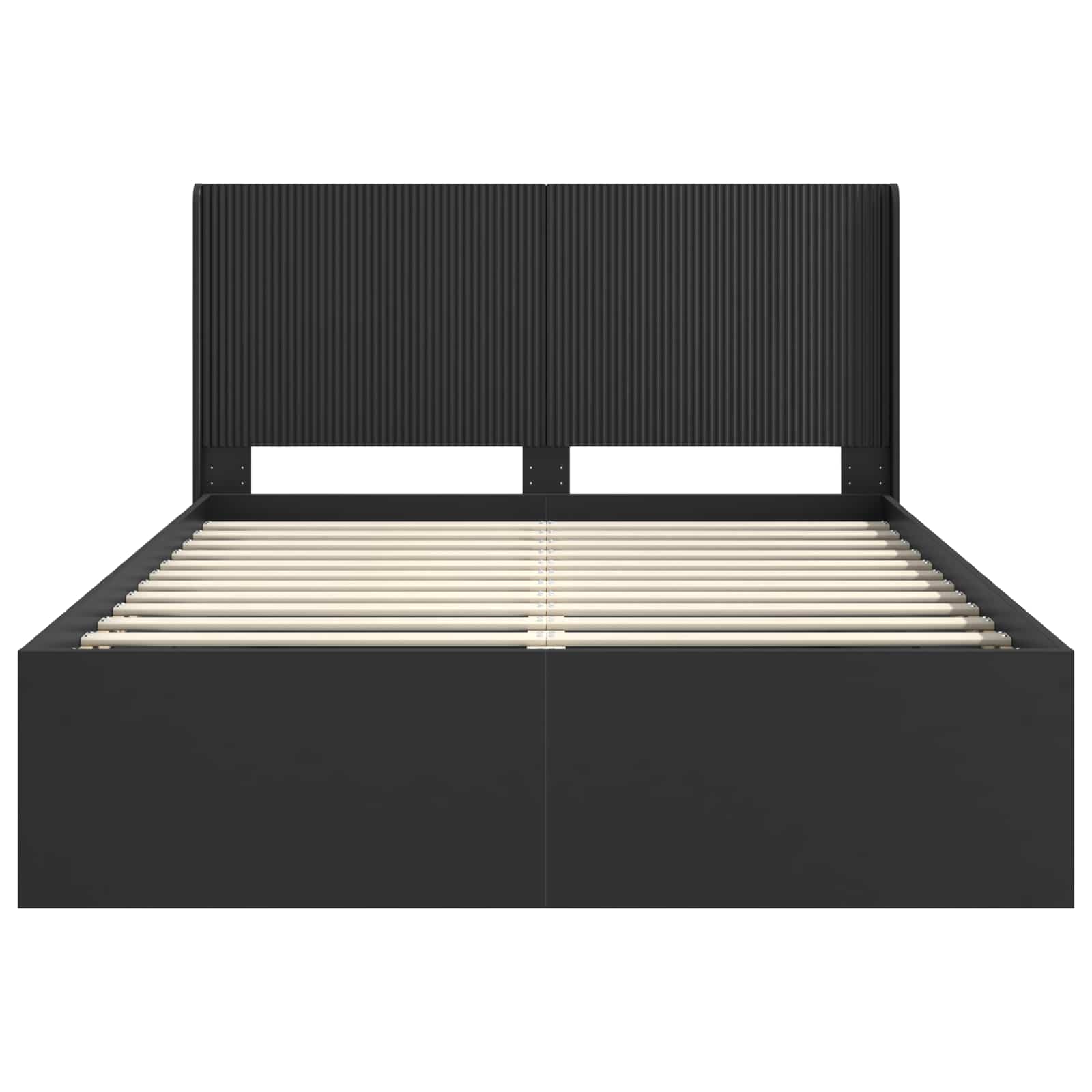 Bettgestell mit Stauraum und Kopfteil Schwarz 140 x 200 cm
