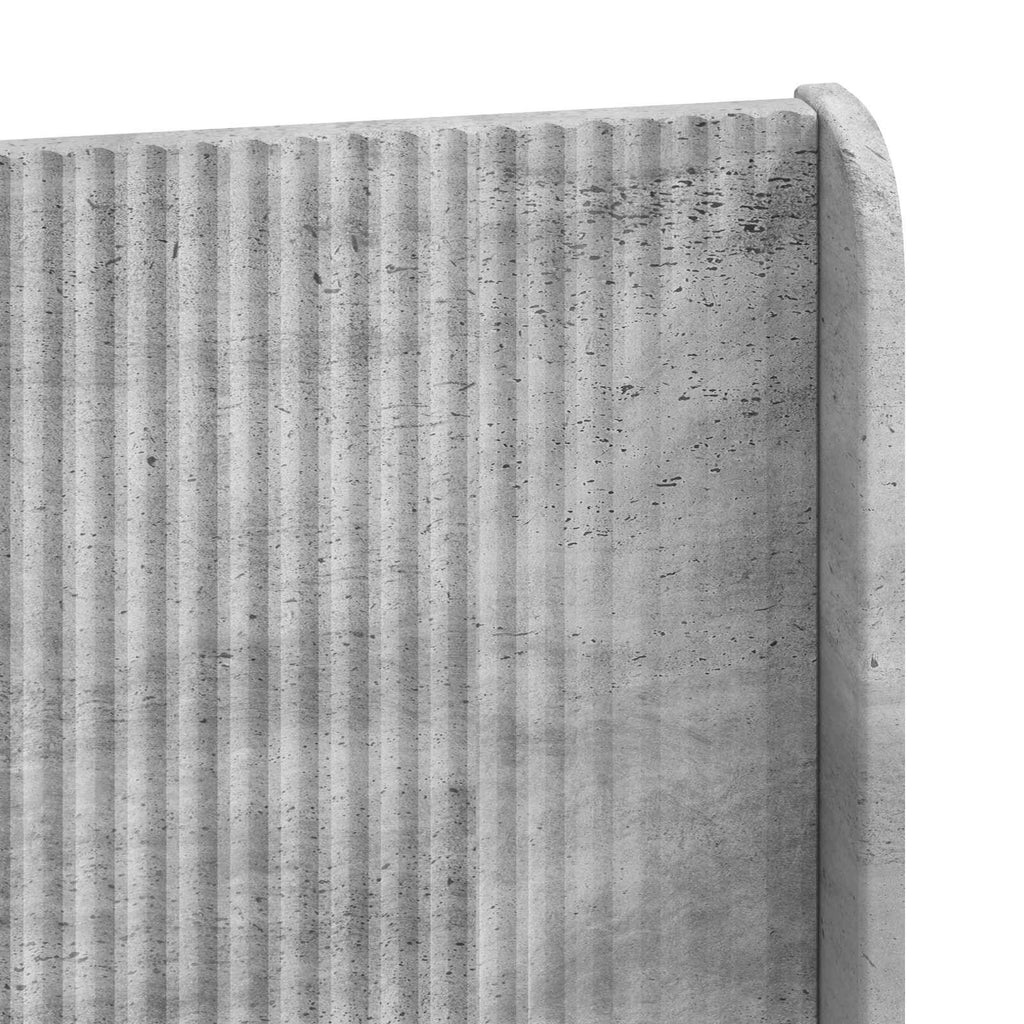 Bettgestell mit Stauraum und Kopfteil Betongrau 140 x 200 cm