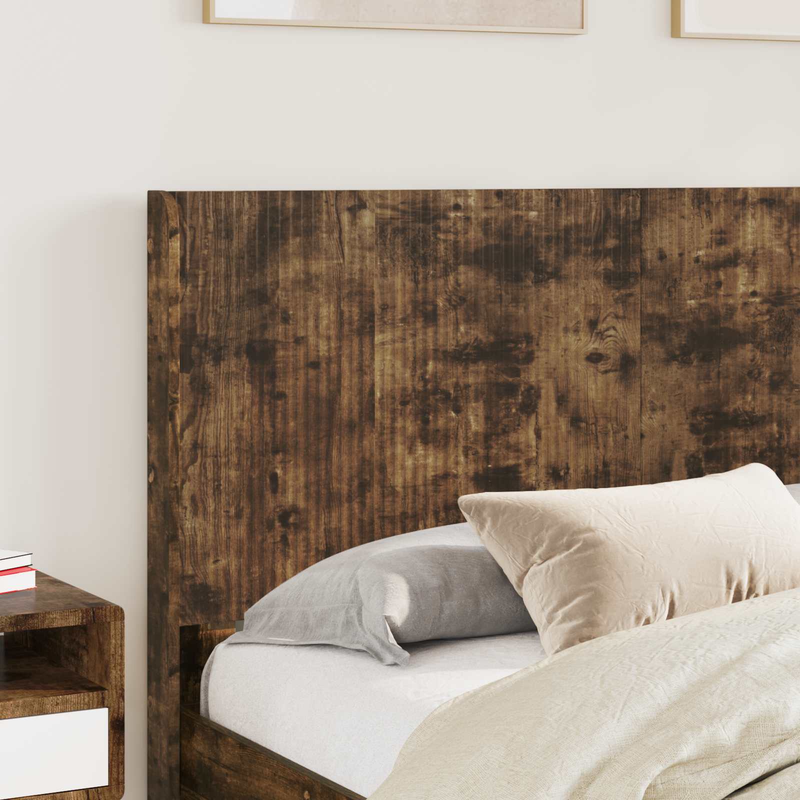 Bettgestell mit Stauraum und Kopfteil 3 pcs Holzwerkstoff