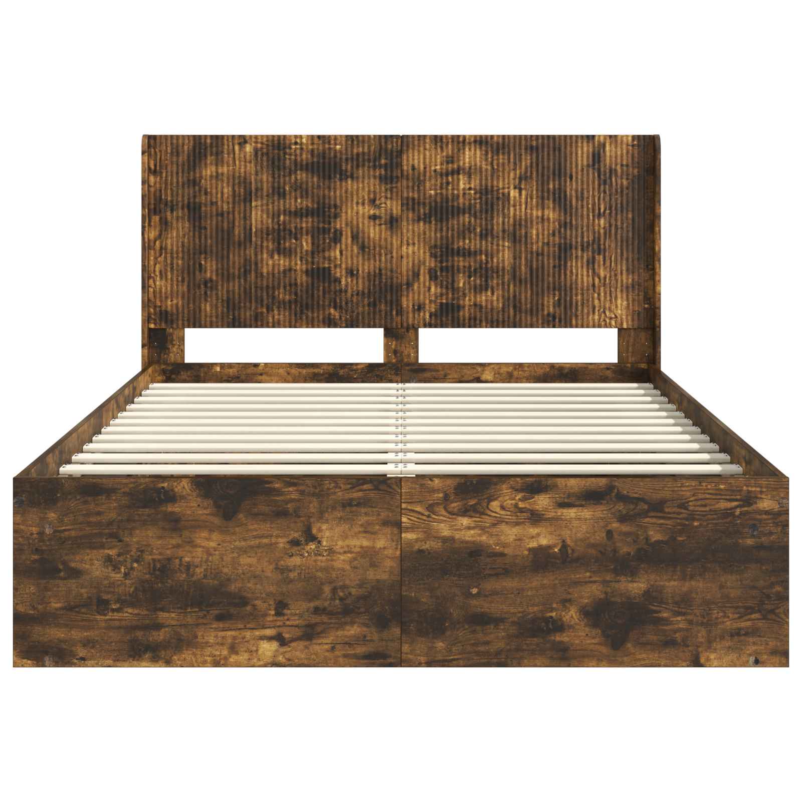 Bettgestell mit Stauraum und Kopfteil 3 pcs Holzwerkstoff