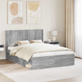 Bettgestell mit Stauraum und Kopfteil 3 pcs Holzwerkstoff