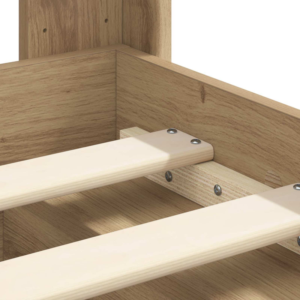 Bettgestell mit Stauraum und Kopfteil 3 pcs Holzwerkstoff