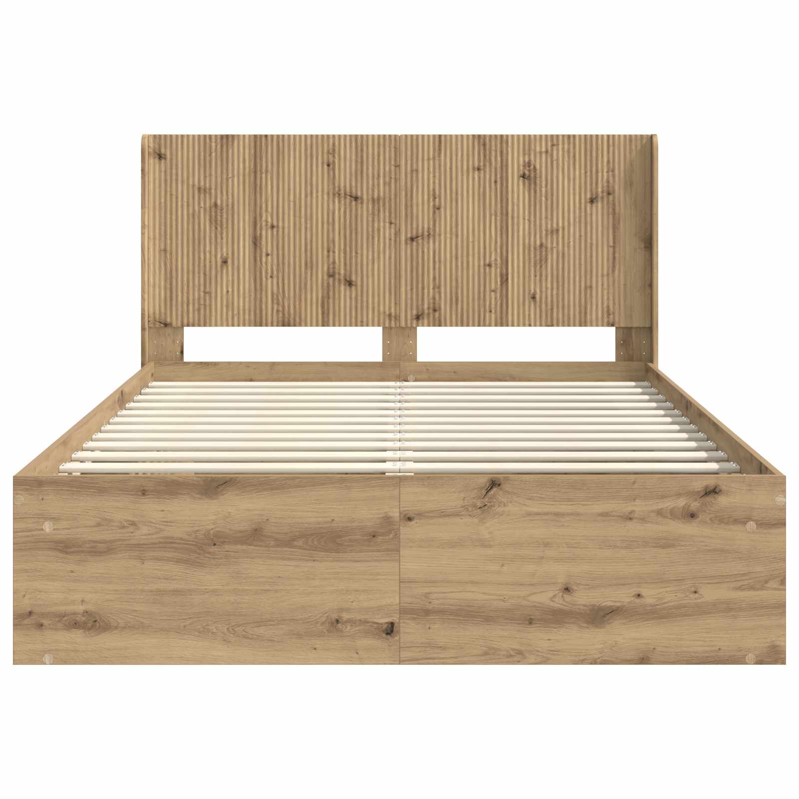 Bettgestell mit Stauraum und Kopfteil 3 pcs Holzwerkstoff
