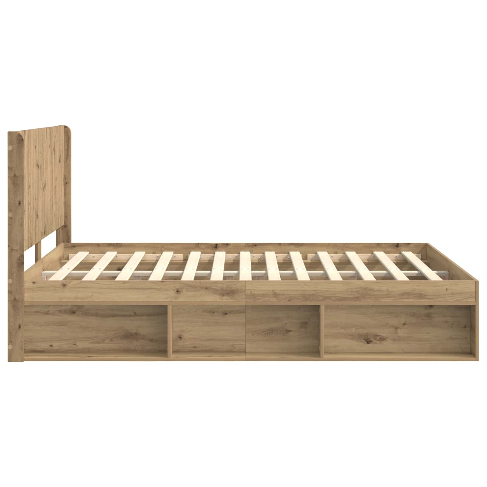 Bettgestell mit Stauraum und Kopfteil 3 pcs Holzwerkstoff