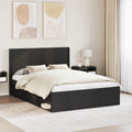 Bettgestell mit Stauraum und Kopfteil Schwarz 135 x 190 cm