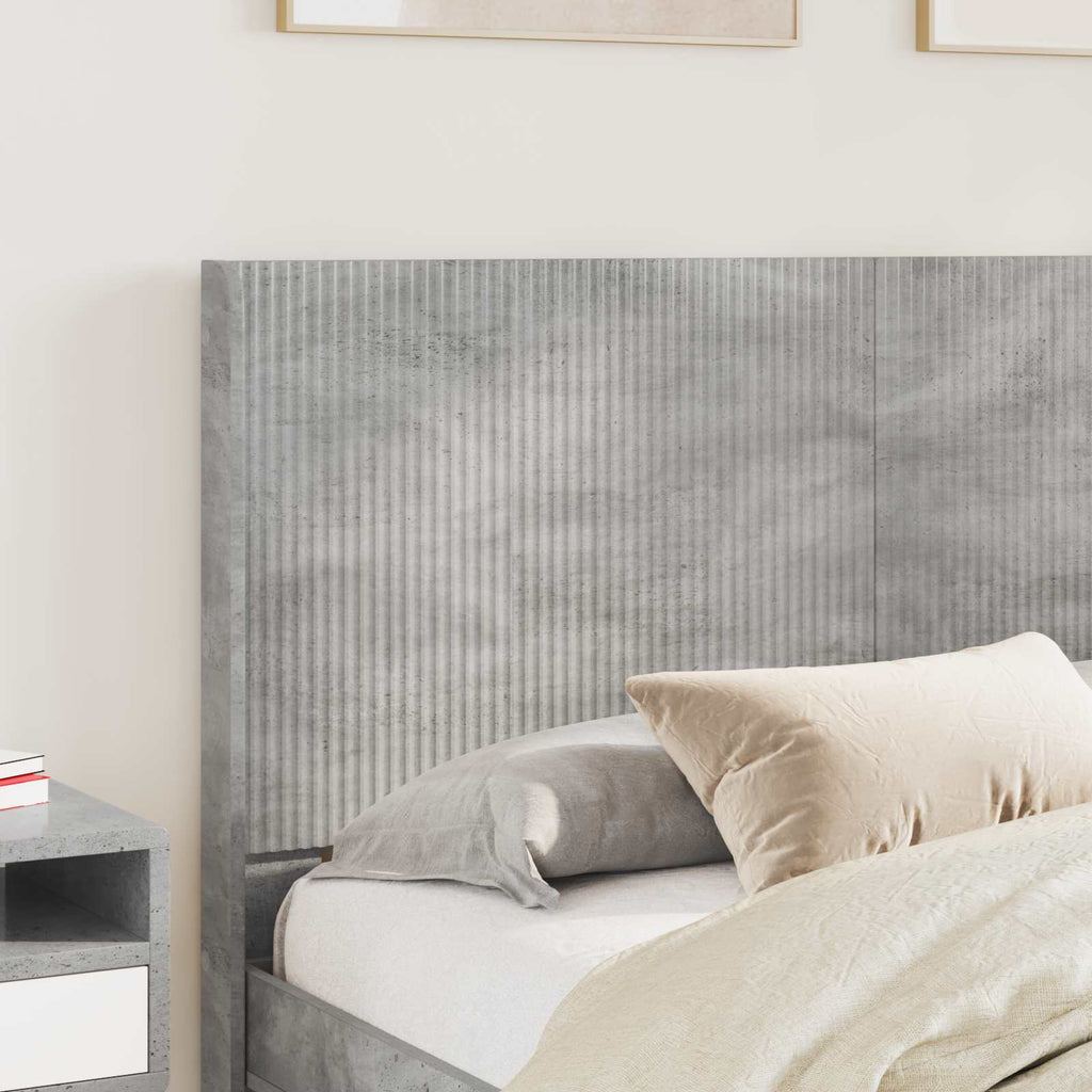 Bettgestell mit Stauraum und Kopfteil Betongrau 120 x 200 cm