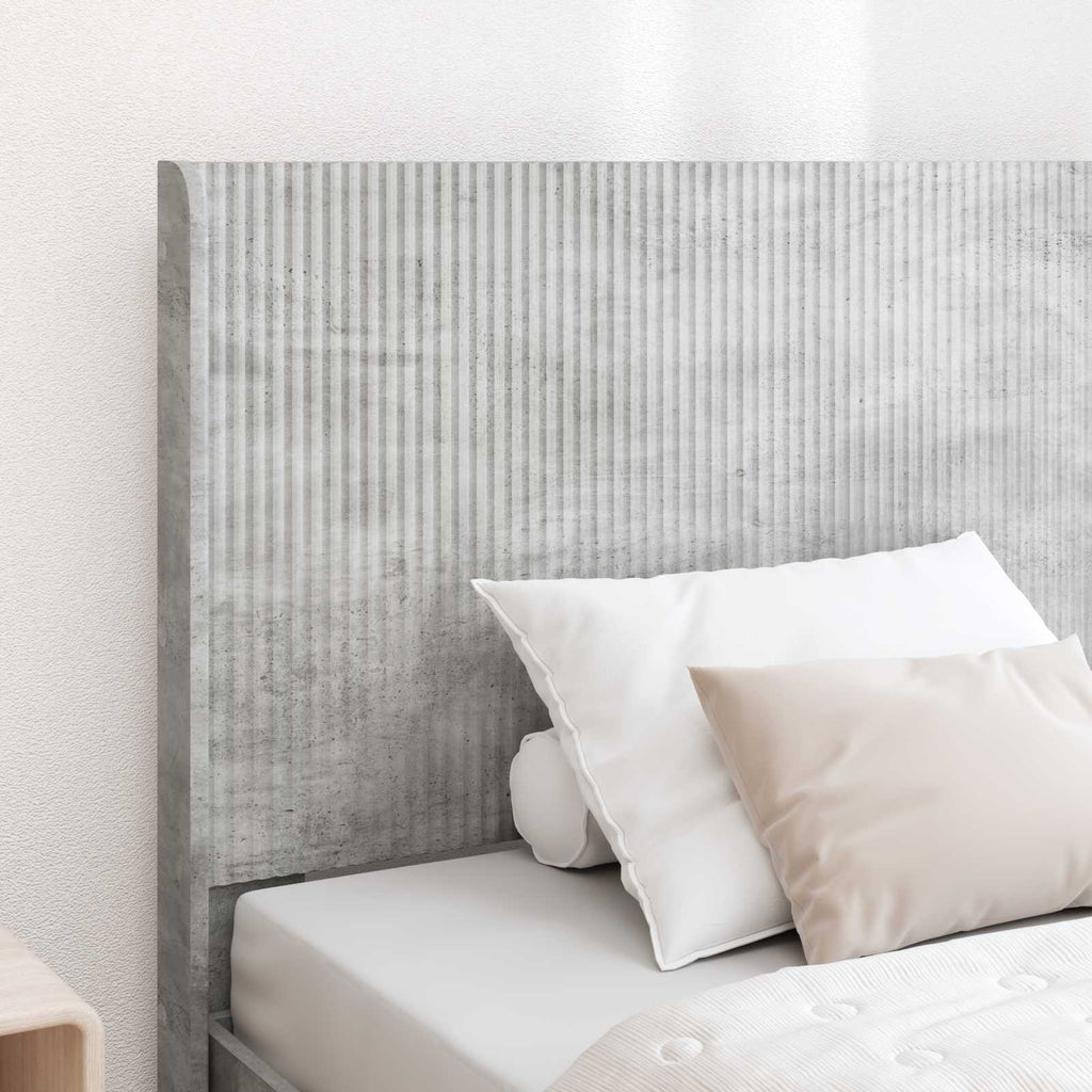 Bettgestell mit Stauraum und Kopfteil Betongrau 100 x 200 cm