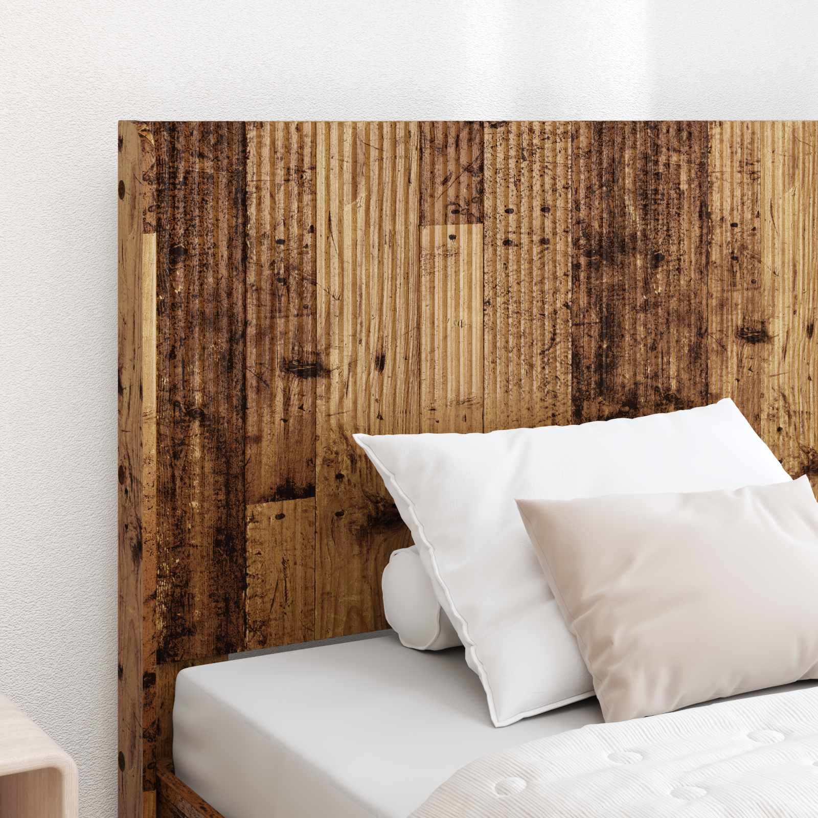 Bettgestell mit Stauraum und Kopfteil Altholz 100 x 200 cm