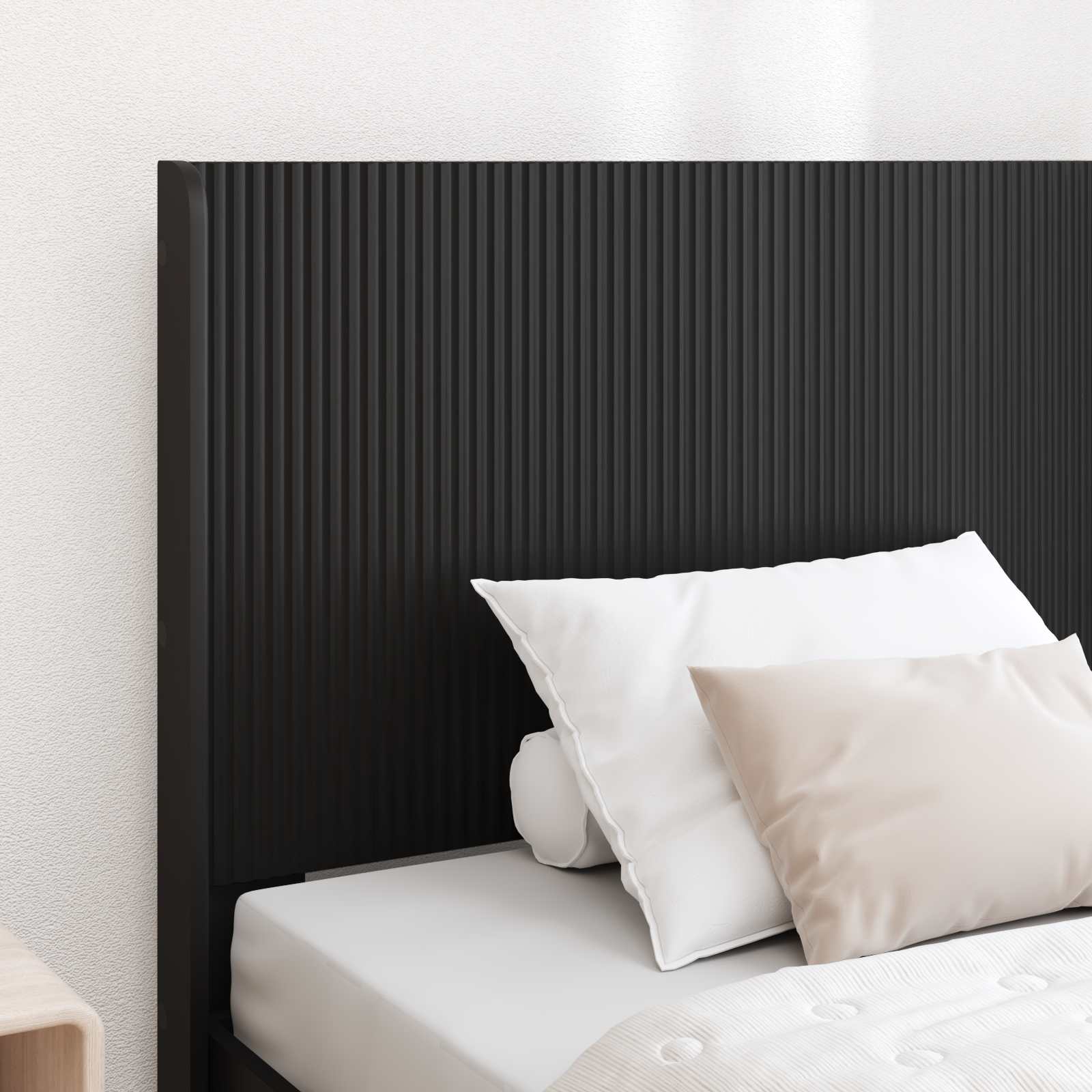 Bettgestell mit Stauraum und Kopfteil Schwarz 90 x 190 cm